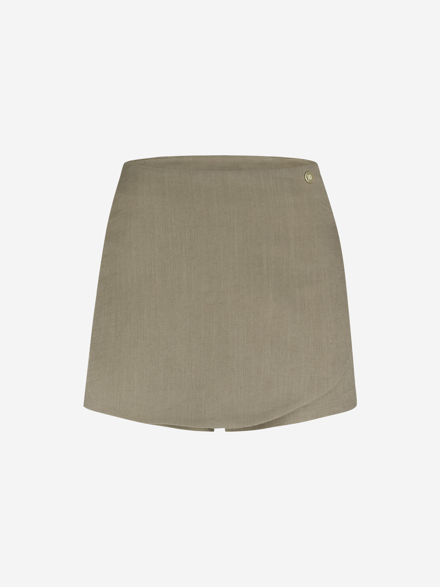 Gemêleerde skort met asymmetrische overslag