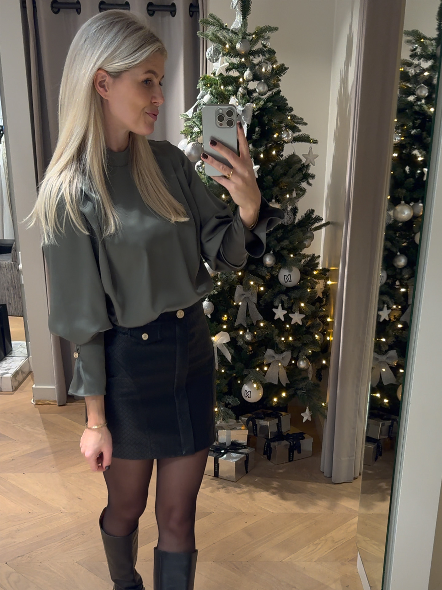 Hania Woven PU Skirt