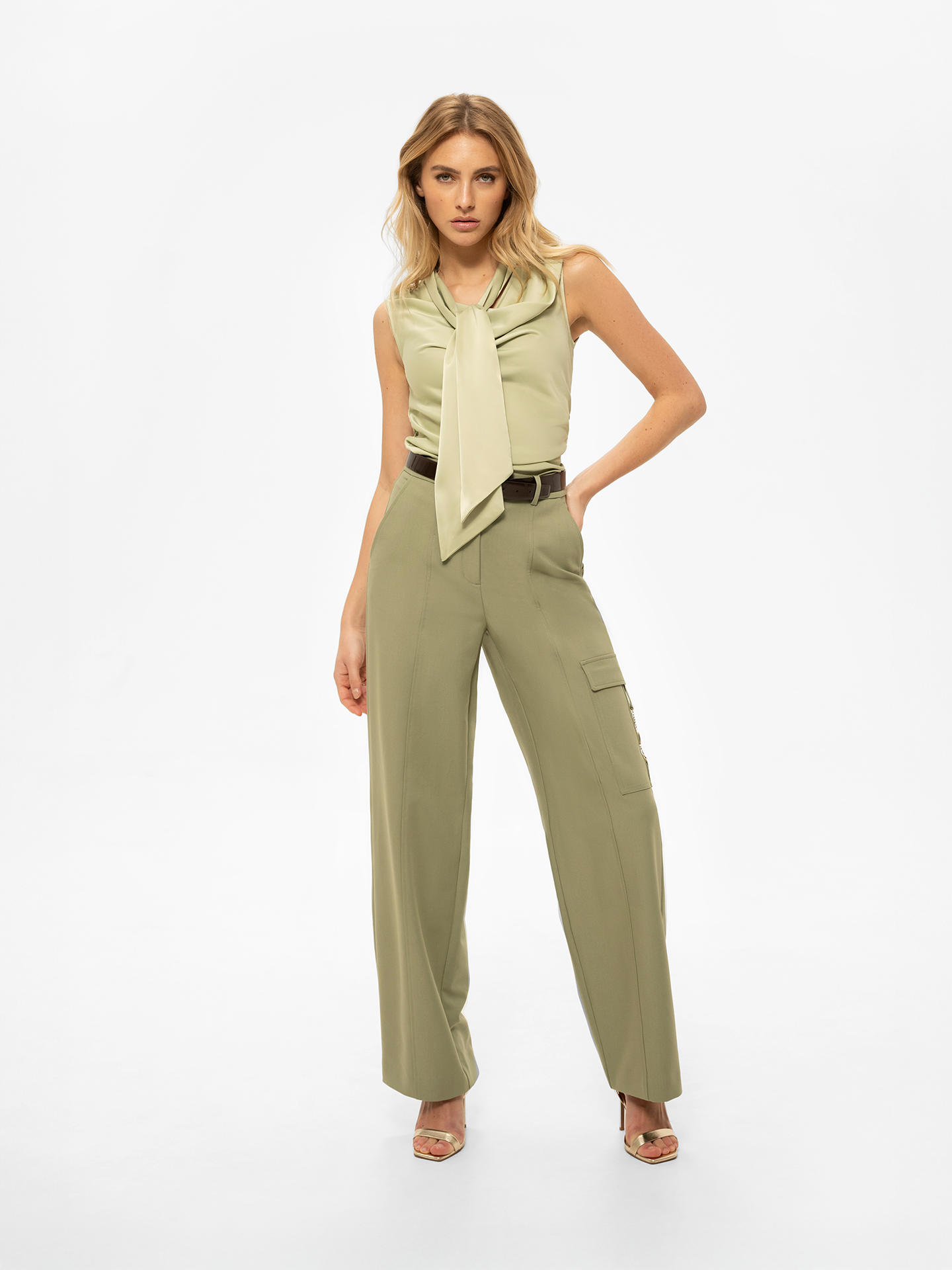 Pants with chain detail