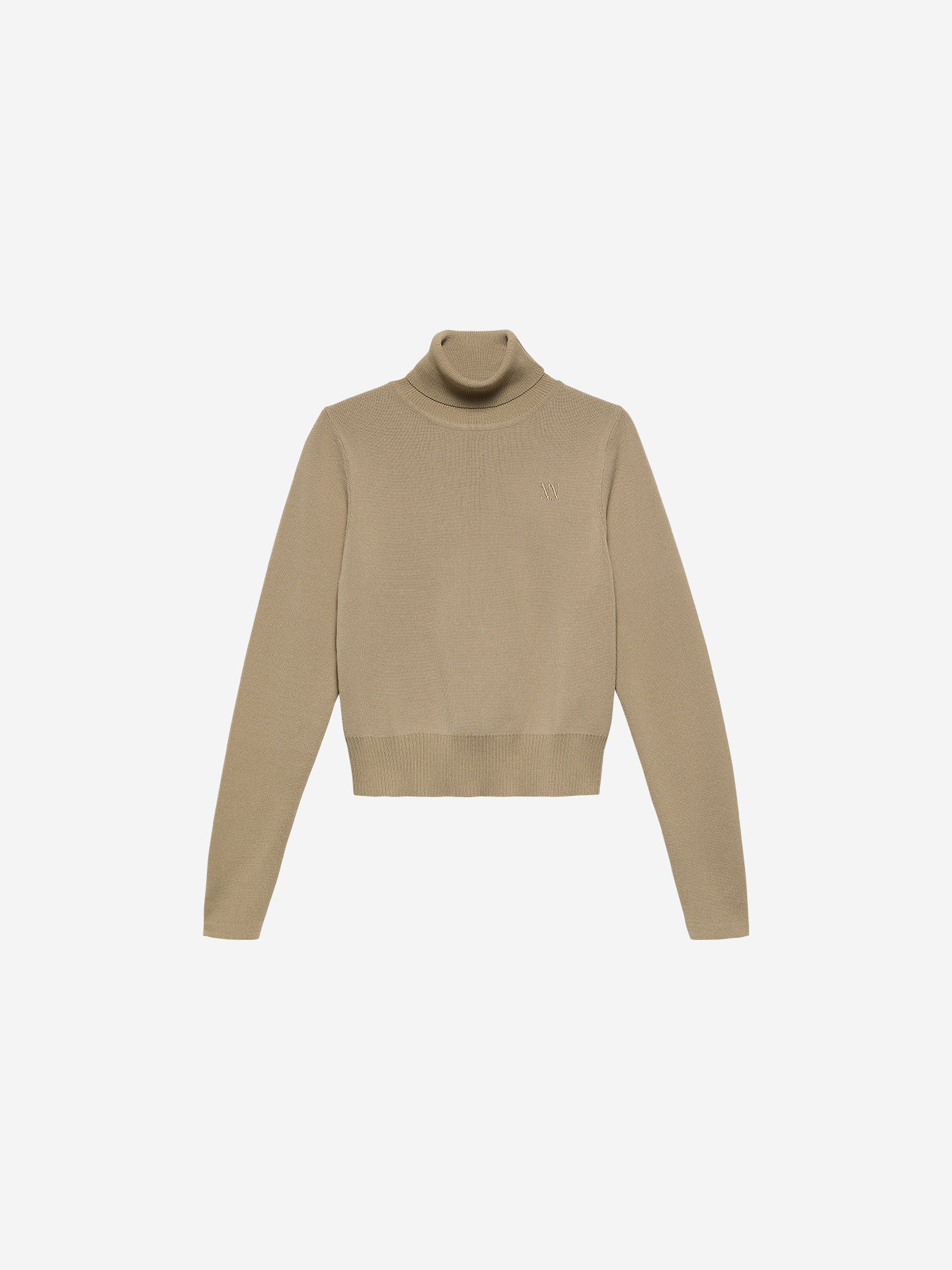 Knitted top with turtleneck