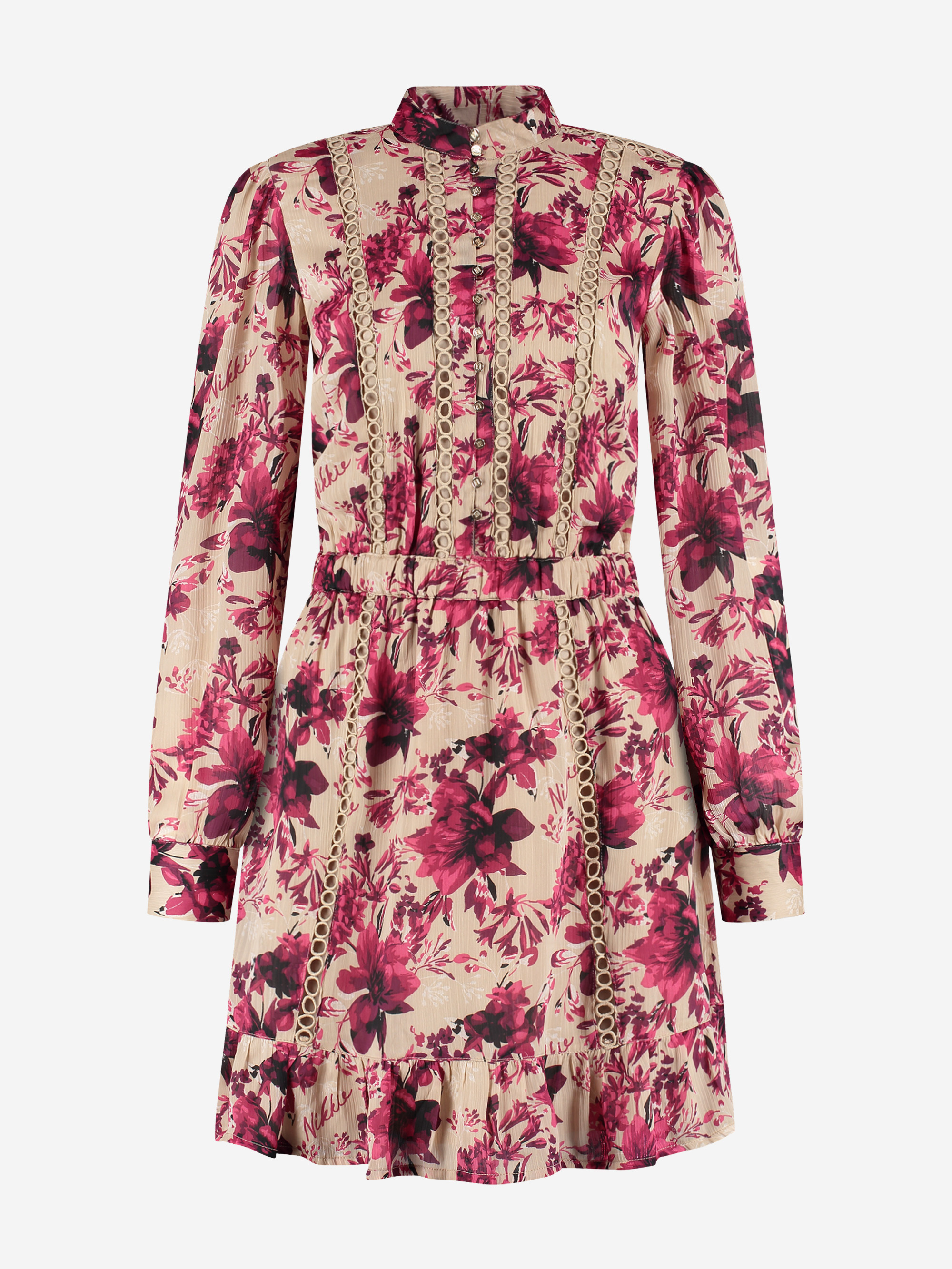 Dress with floral print and details