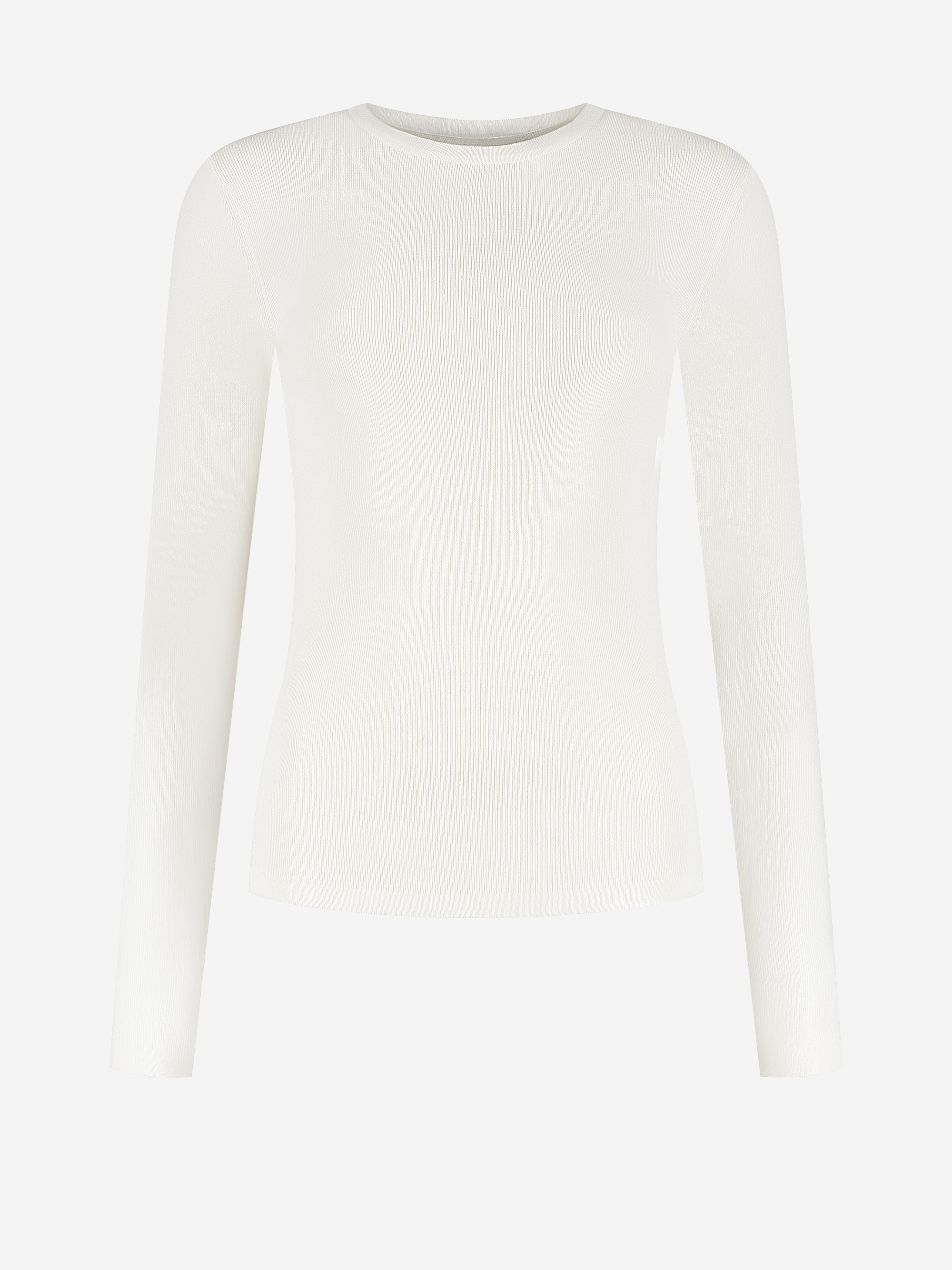 Geribbelde top met lange mouwen   