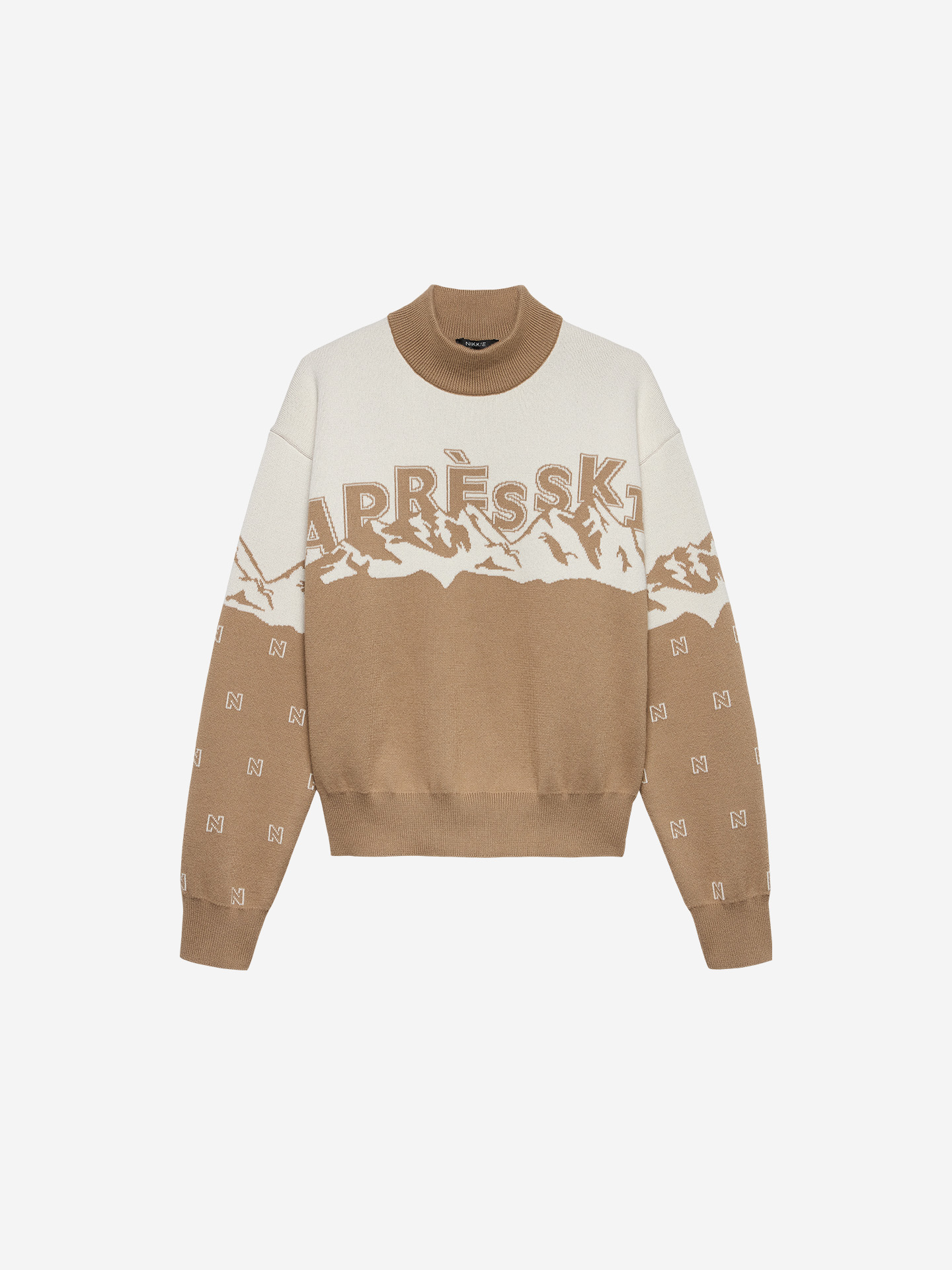 Knitted sweater with print