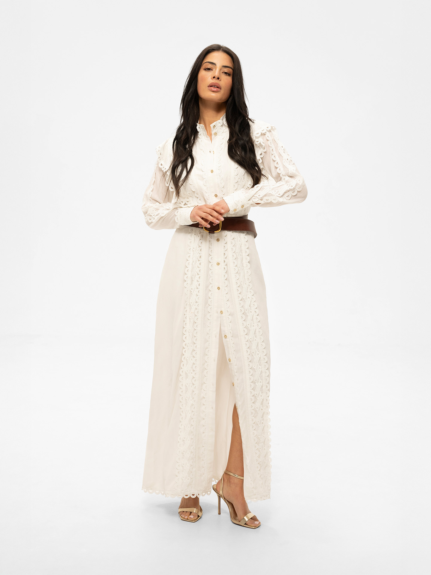 Maxi jurk met ajour details