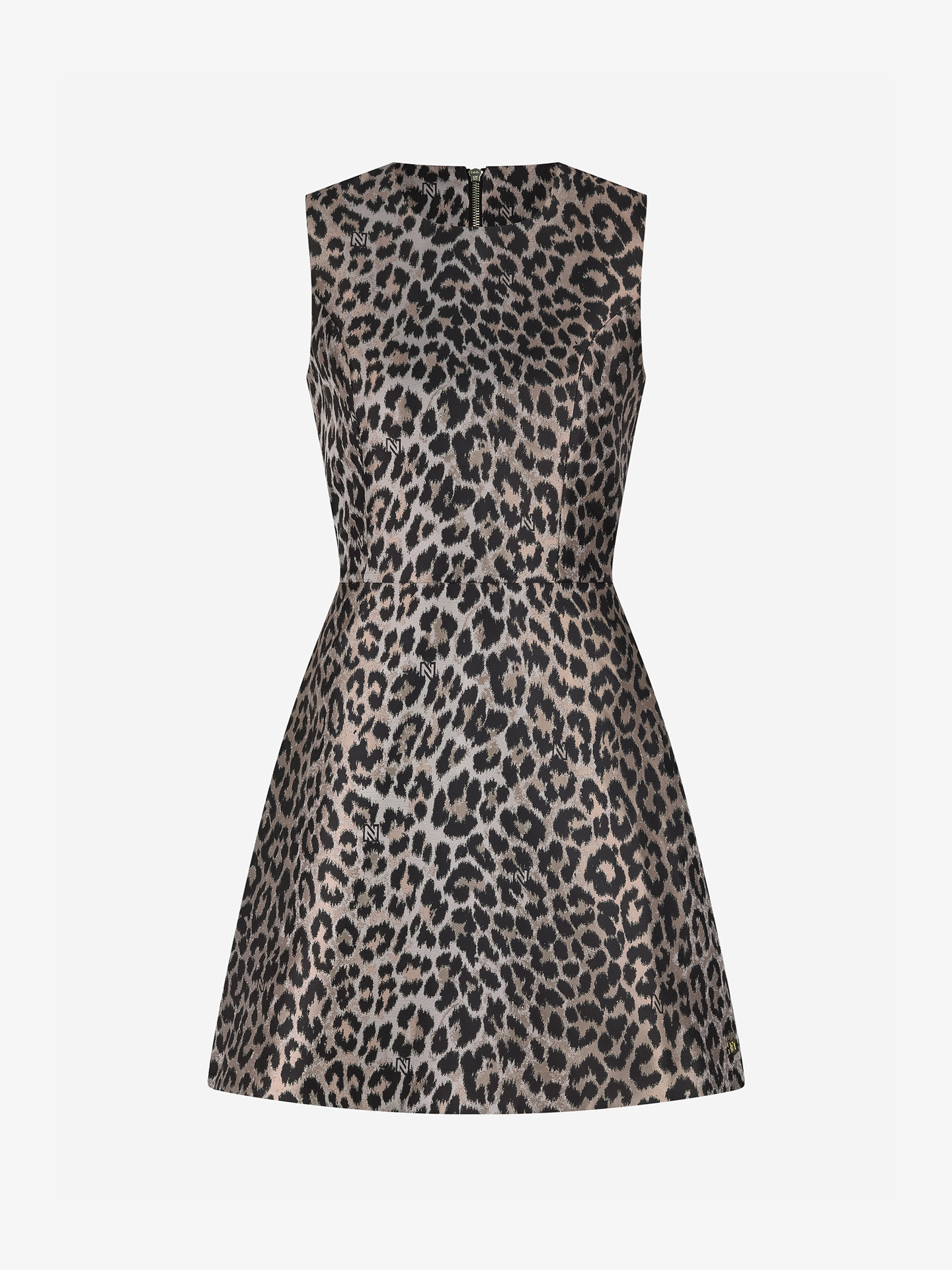 A-line dress with leopard print
