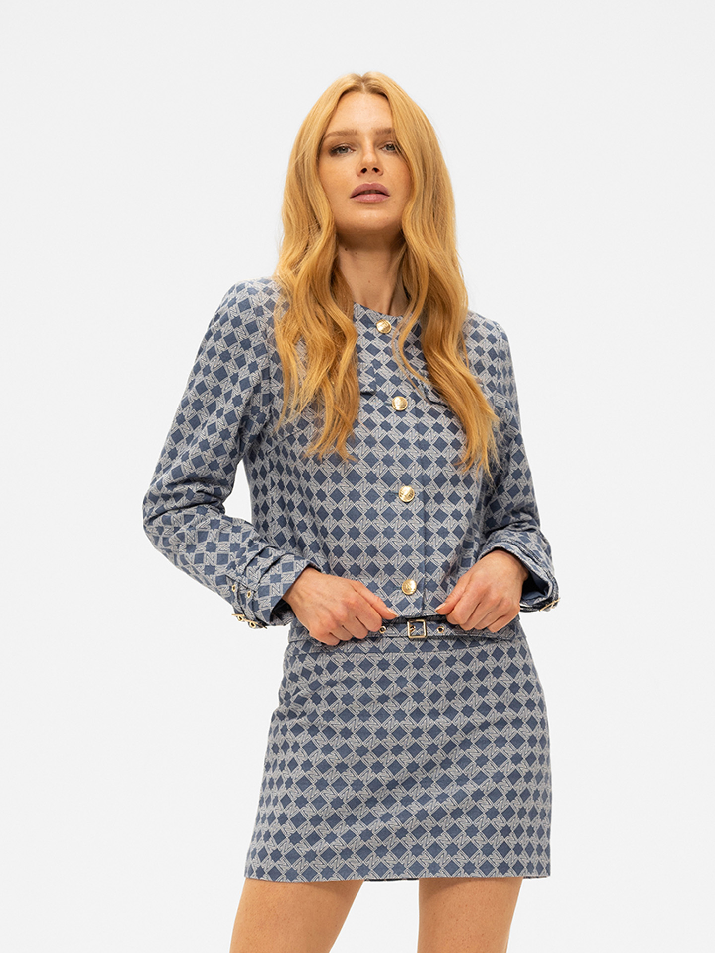 Rok met logo print en riemen