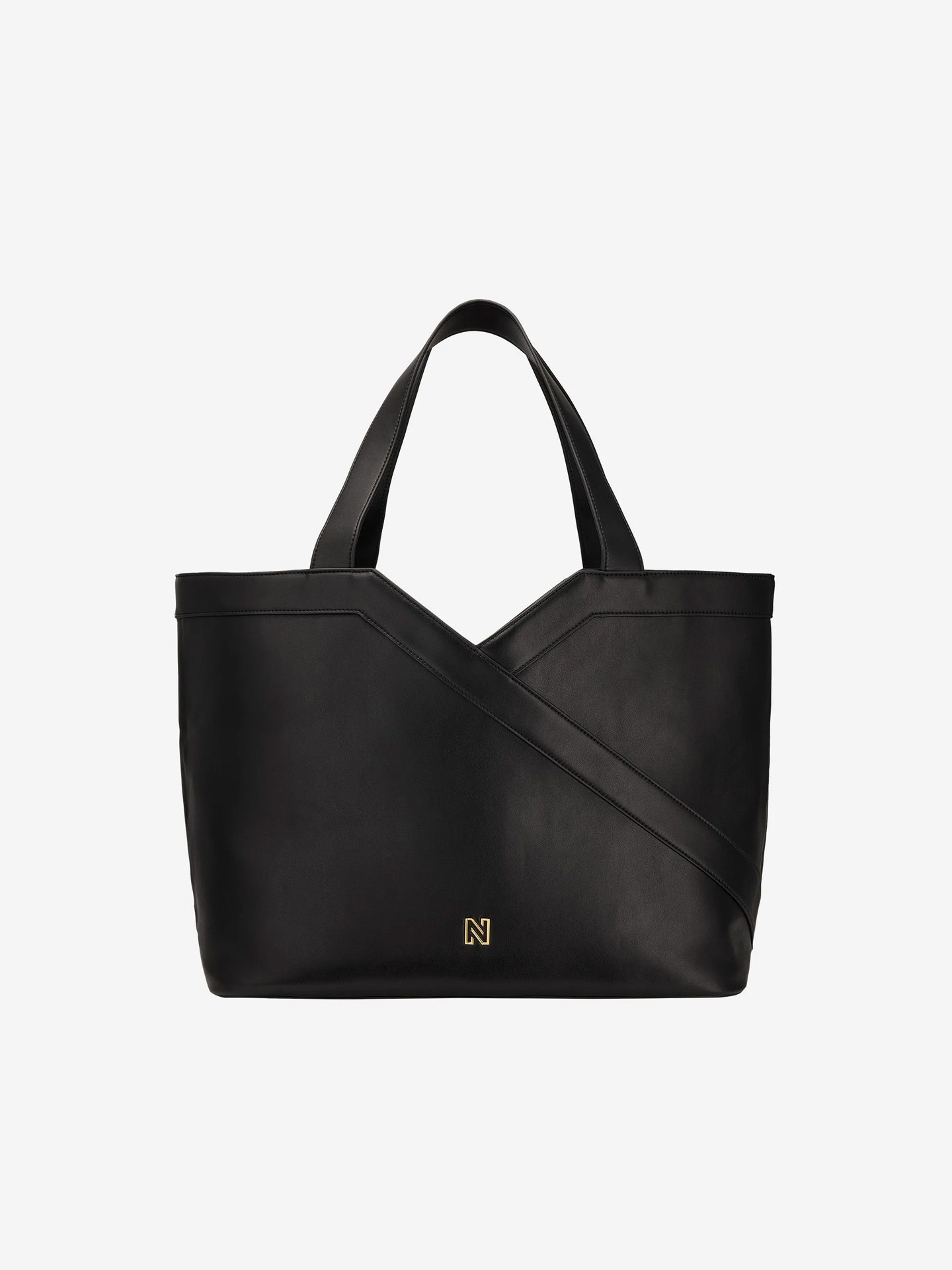 Faux leather shopper