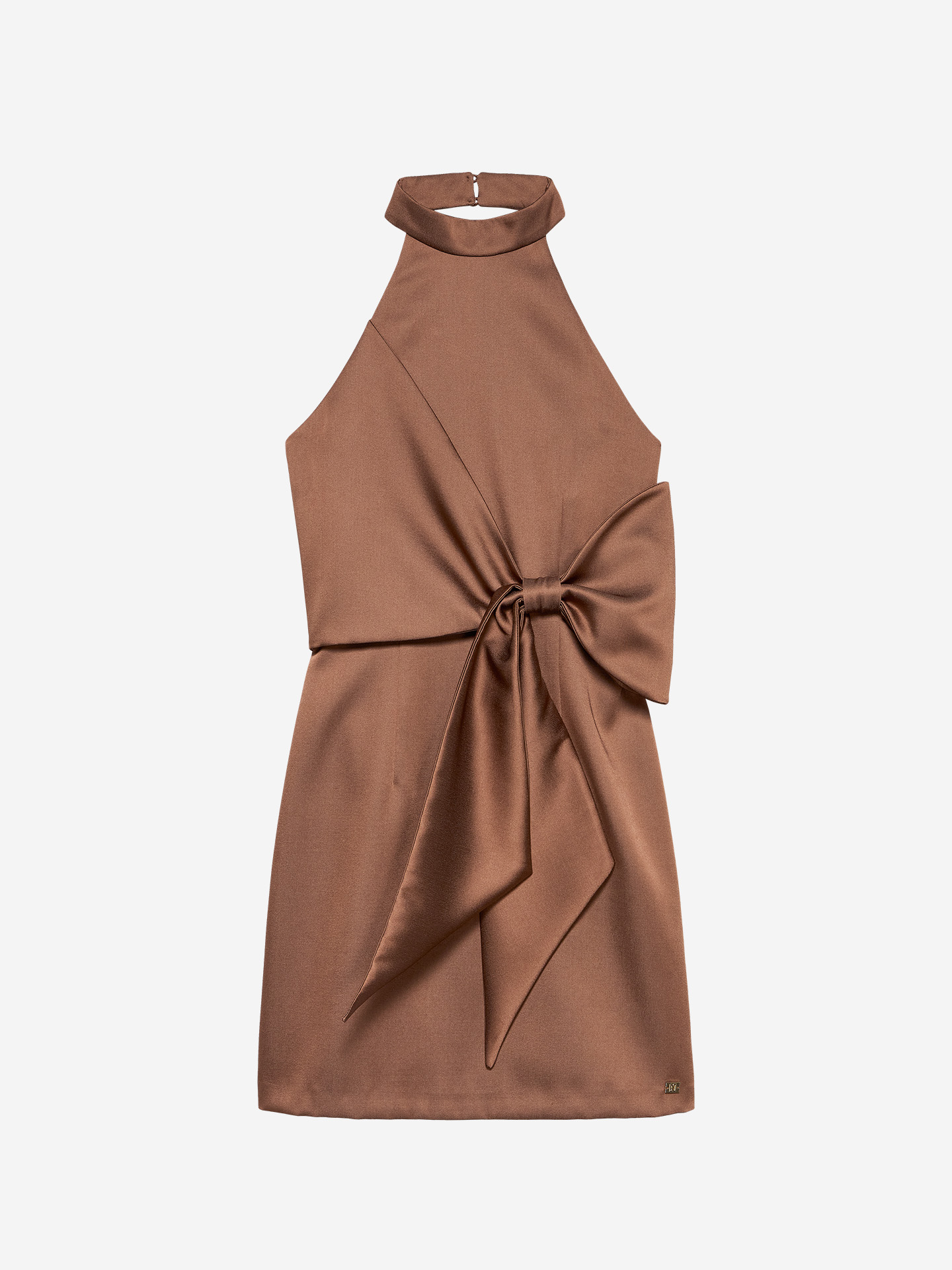 Satin dress with bow