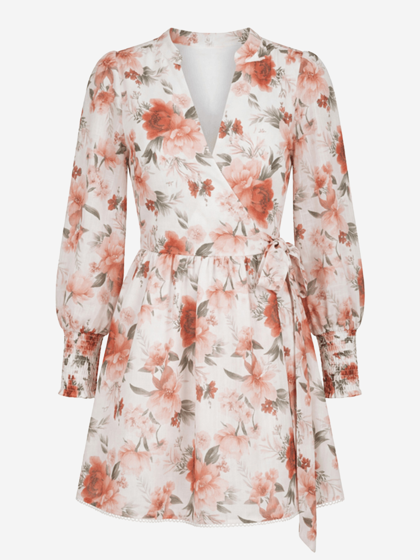 Wikkeljurk met bloemenprint
