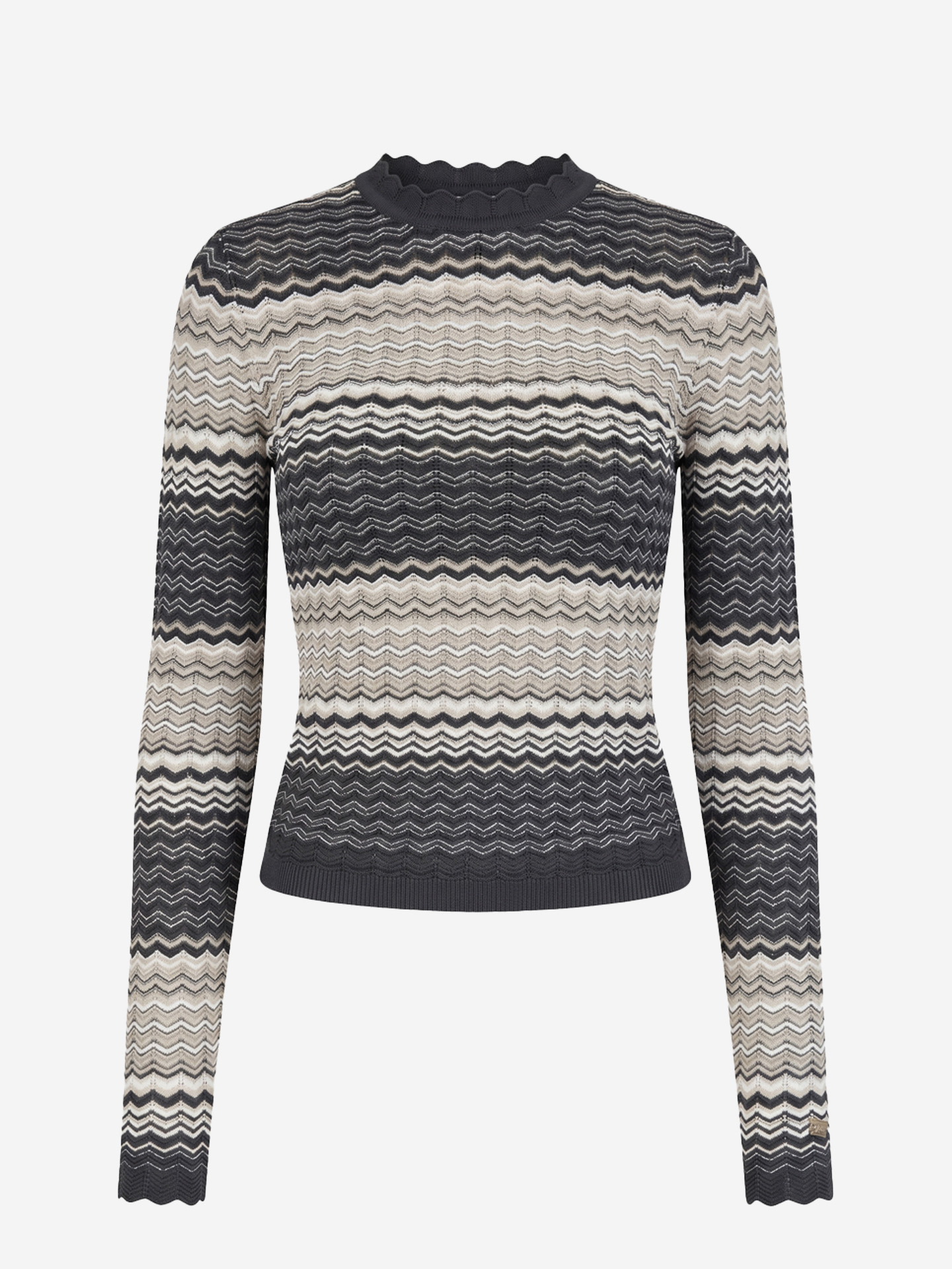 Ajour knitted top with zigzag pattern