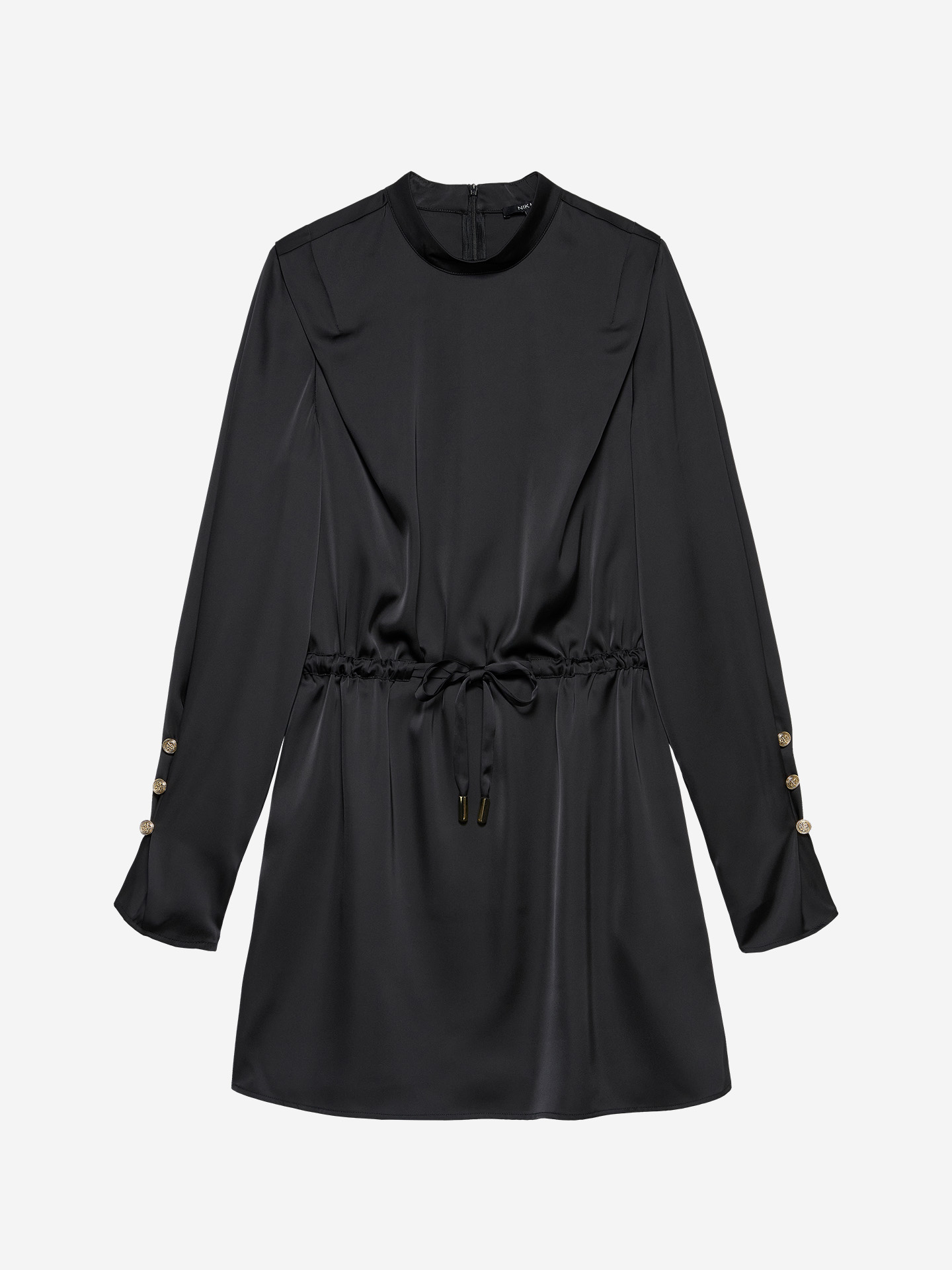 Satin dress with a tie cord