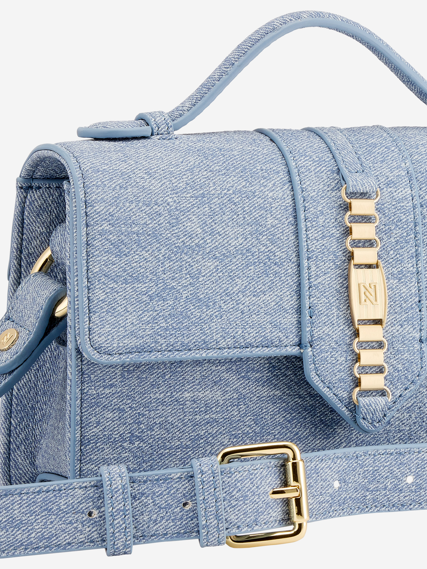Shoulder bag with denim look
