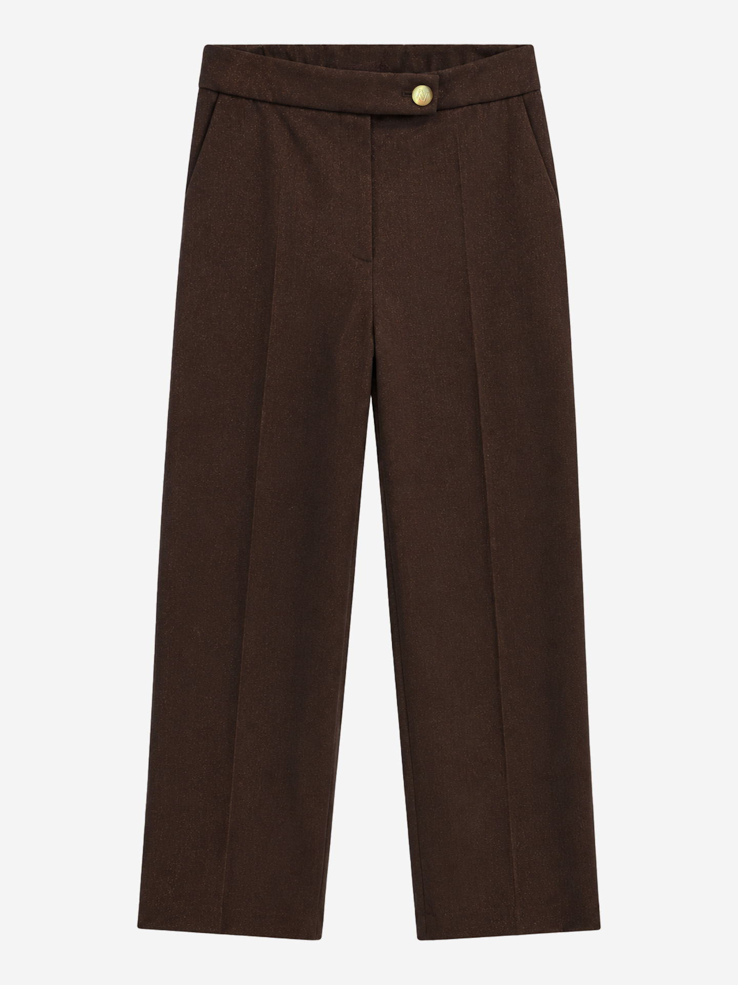 Pantalon met wijde pijpen en persvouw