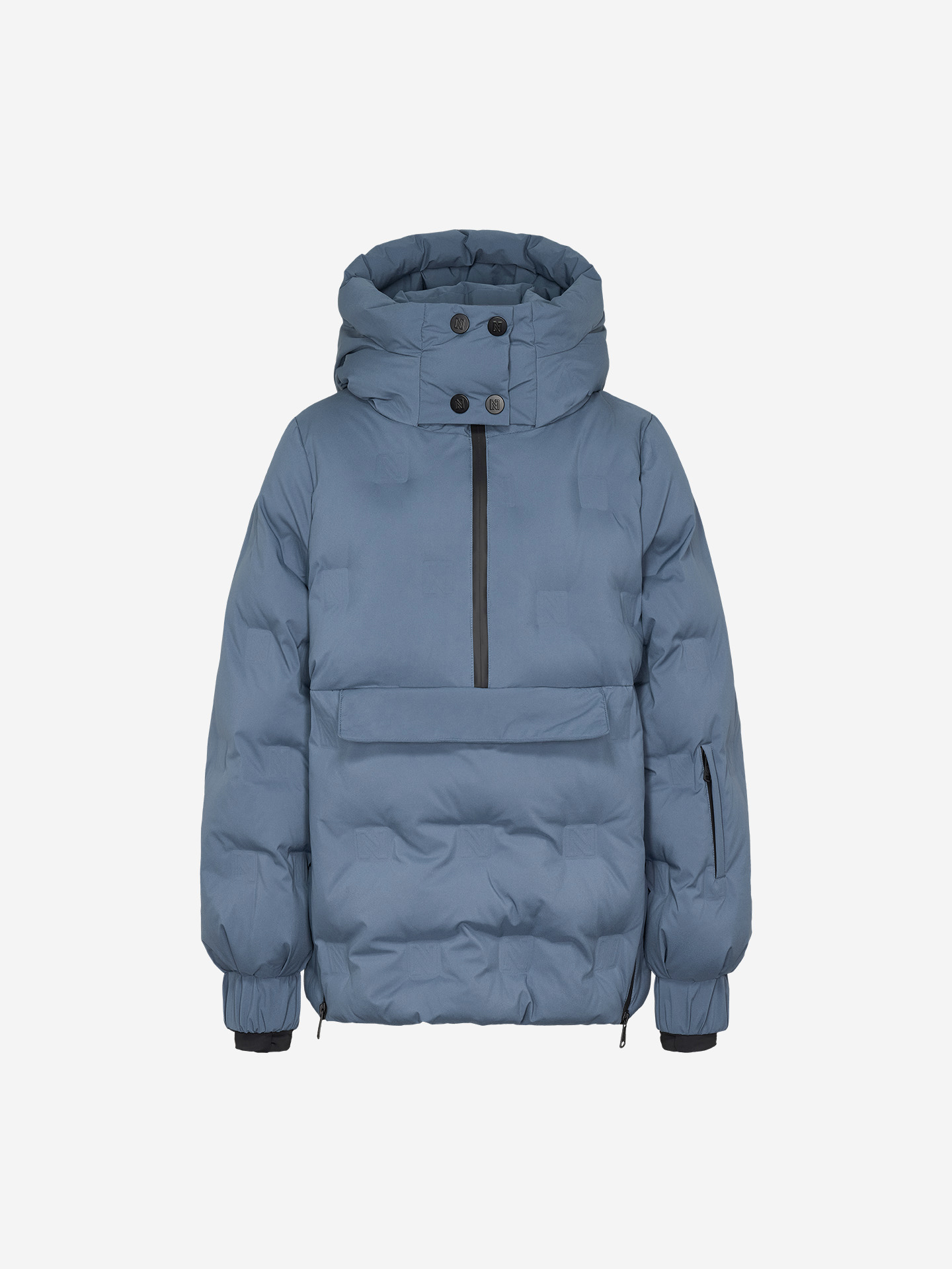 Puffer jacket with large flap pocket