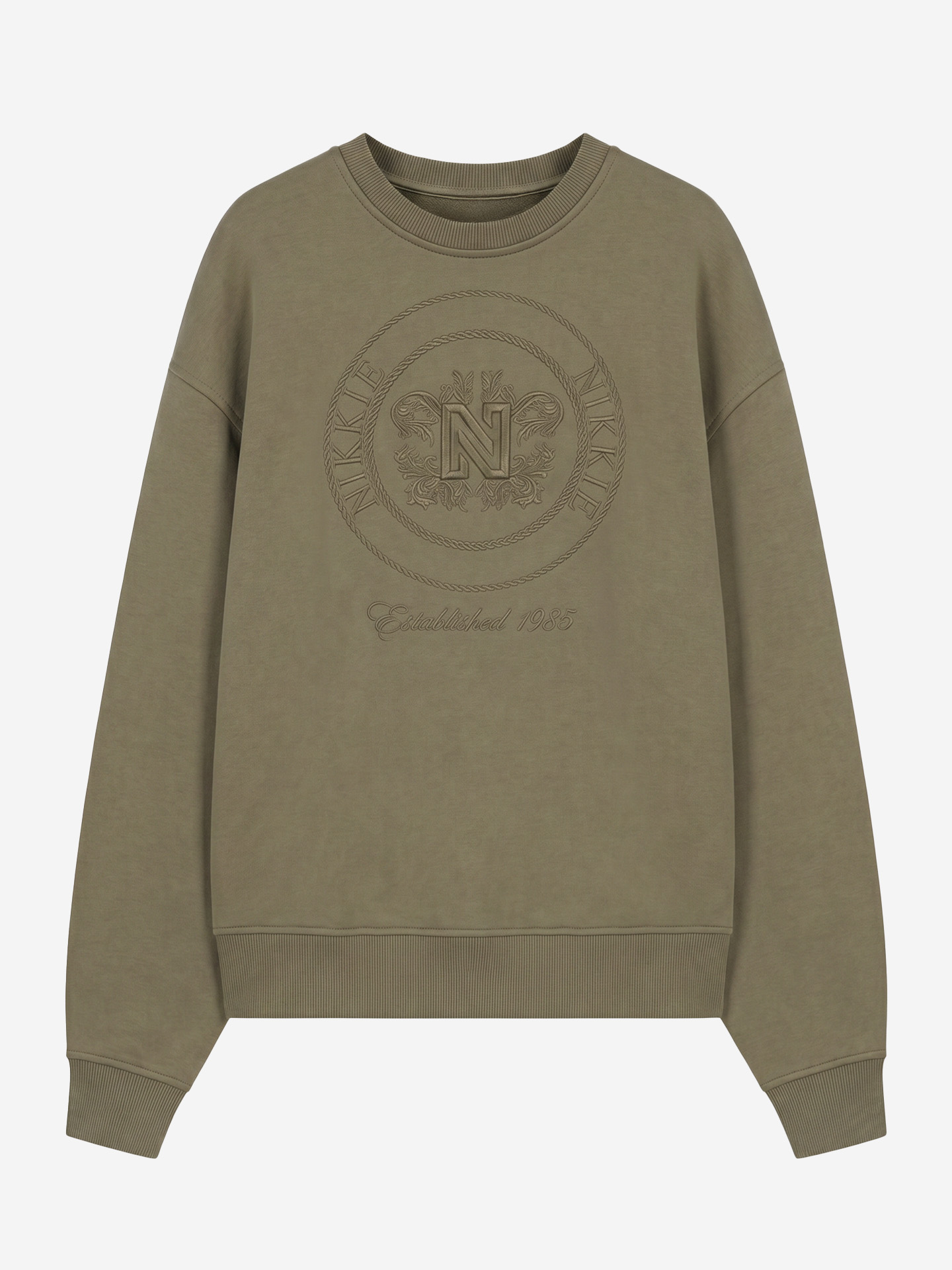 Oversized sweater with embroidered logo