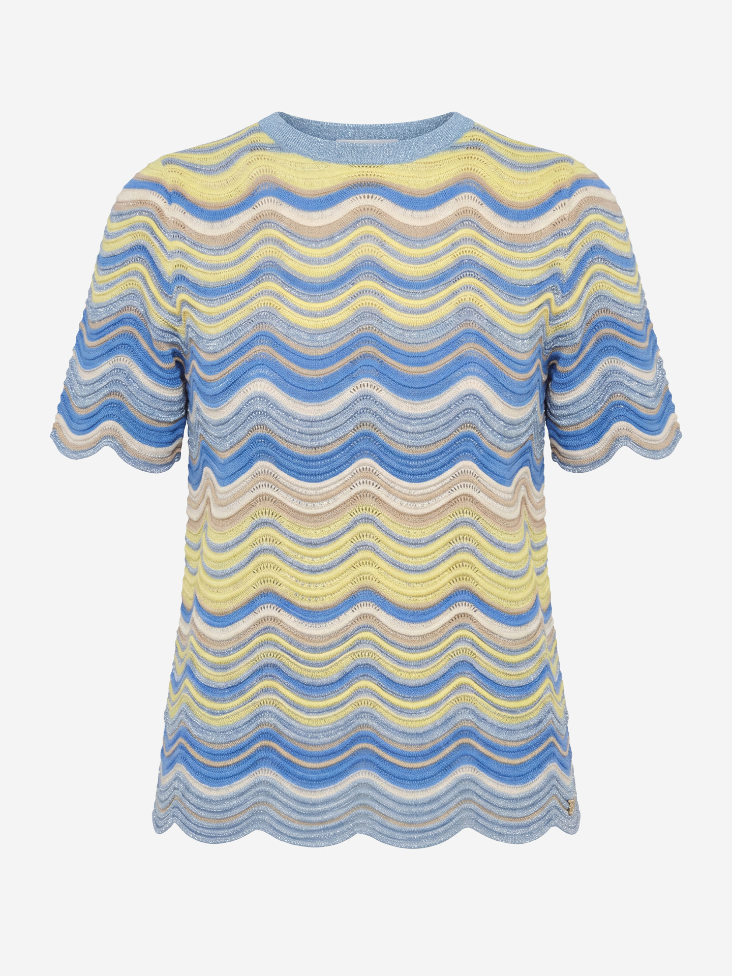 Ajour gebreide top met zigzagpatroon