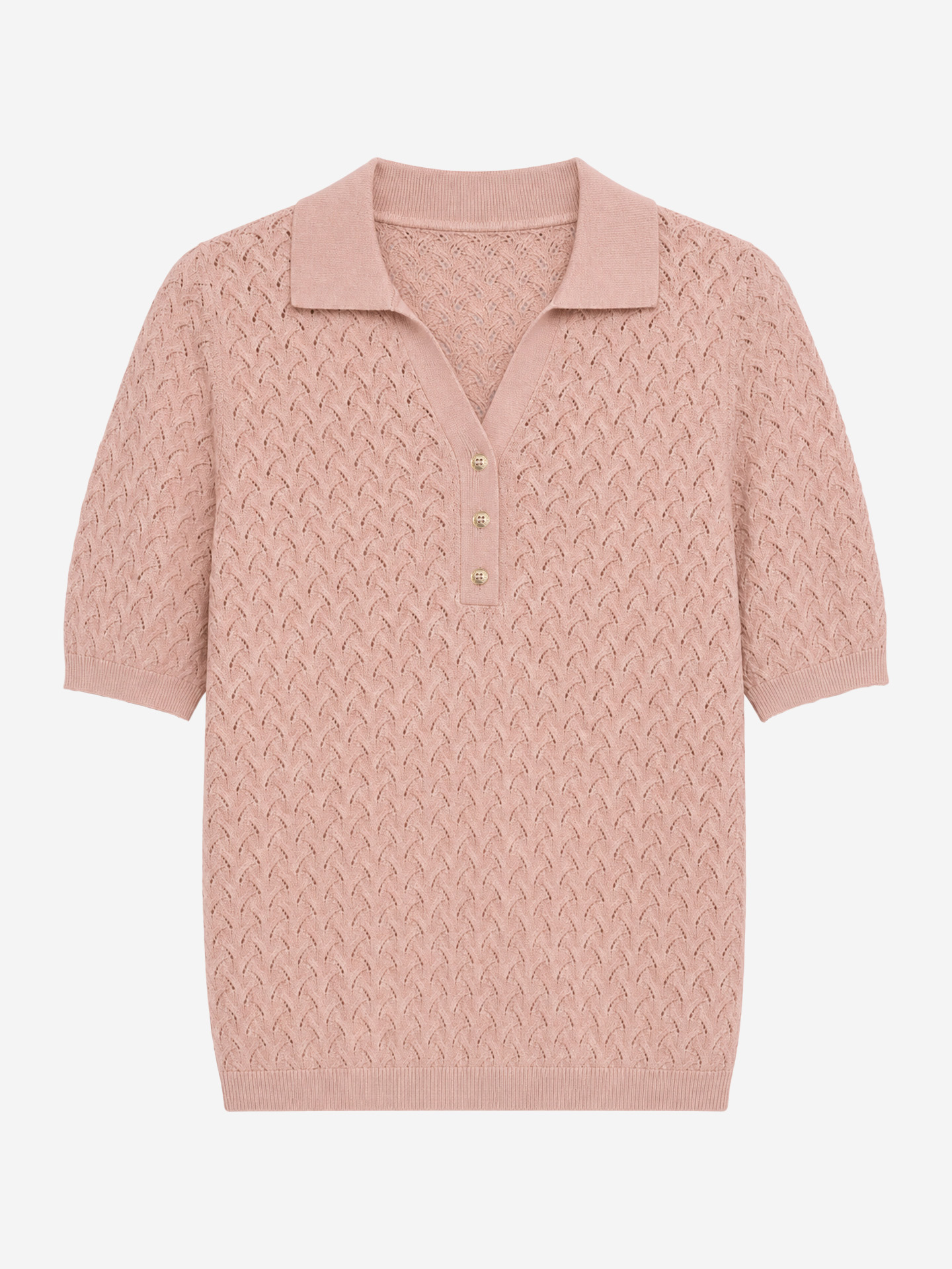 Ajour gebreide top met glitterdraad