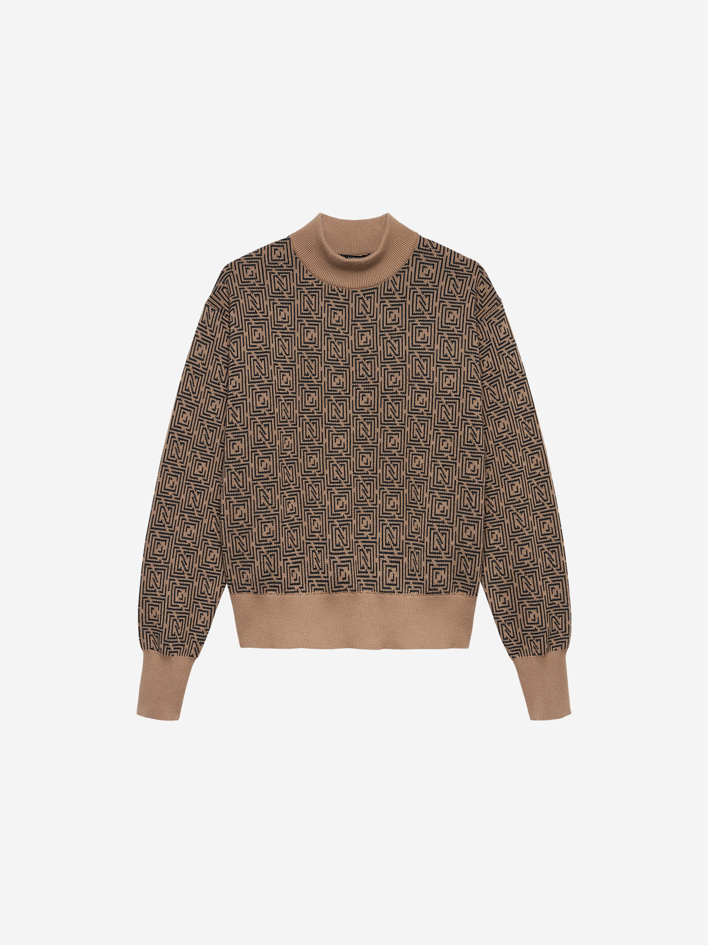 Knitted sweater with logo pattern
