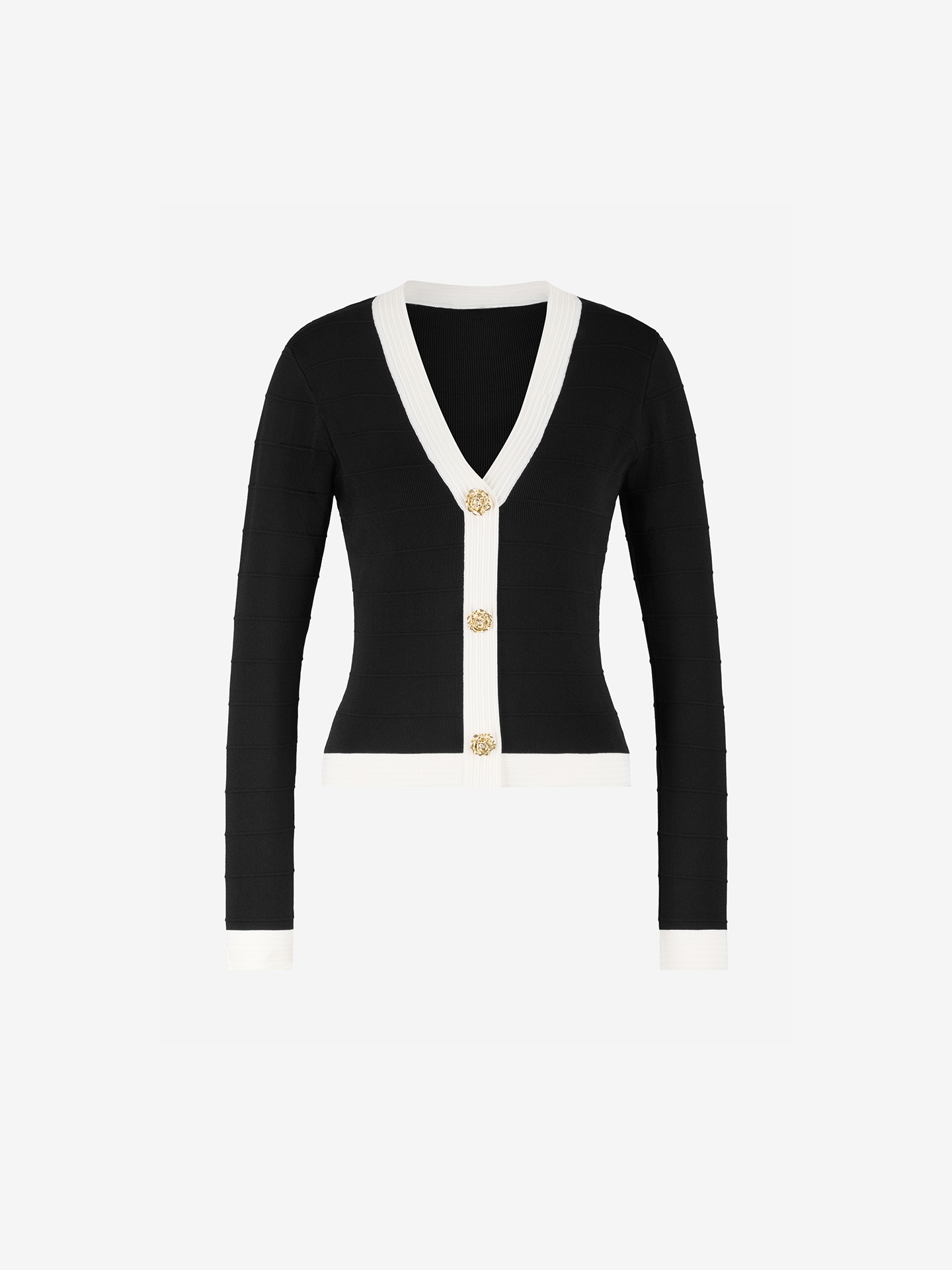 Cardigan with contrasting cuffs