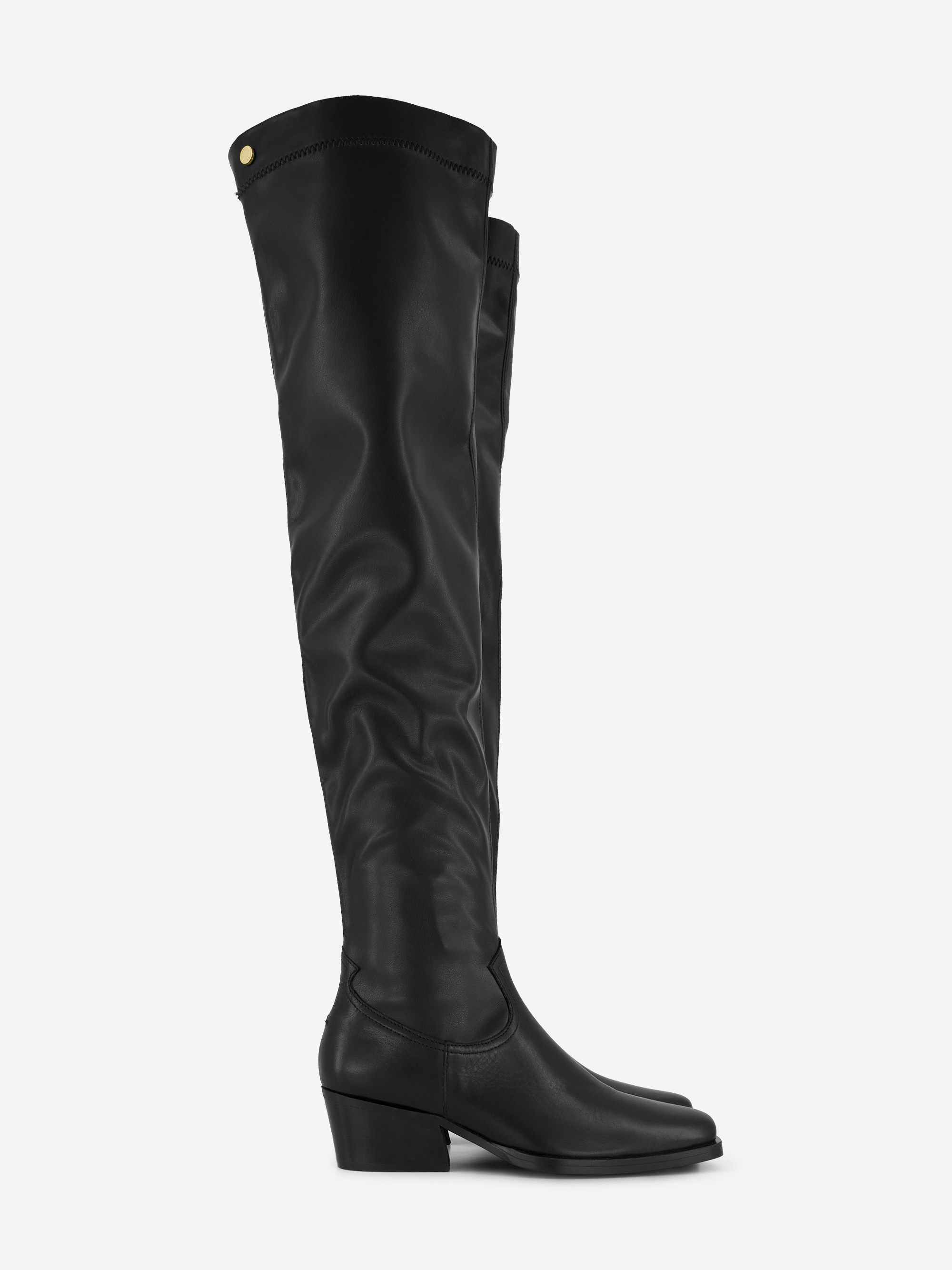 Leather overknee boots