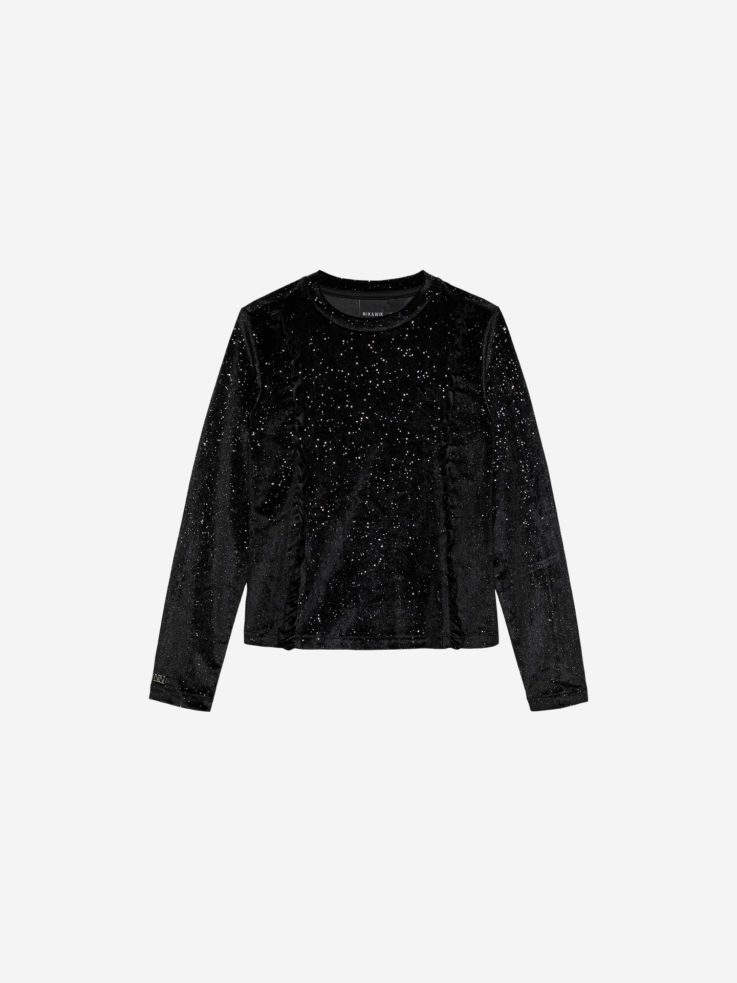 Velvet top with glitter