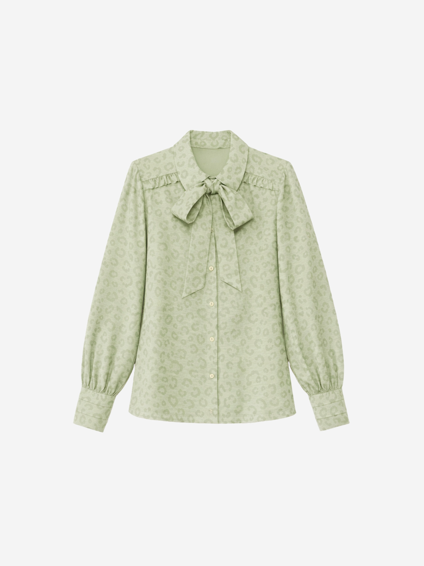 Luipaardprint blouse met strikdetail