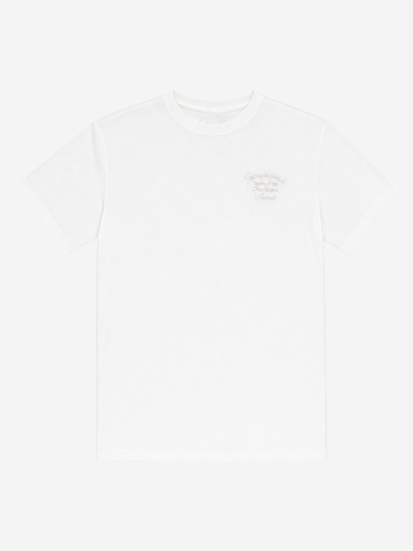 T-shirt with embroidered text