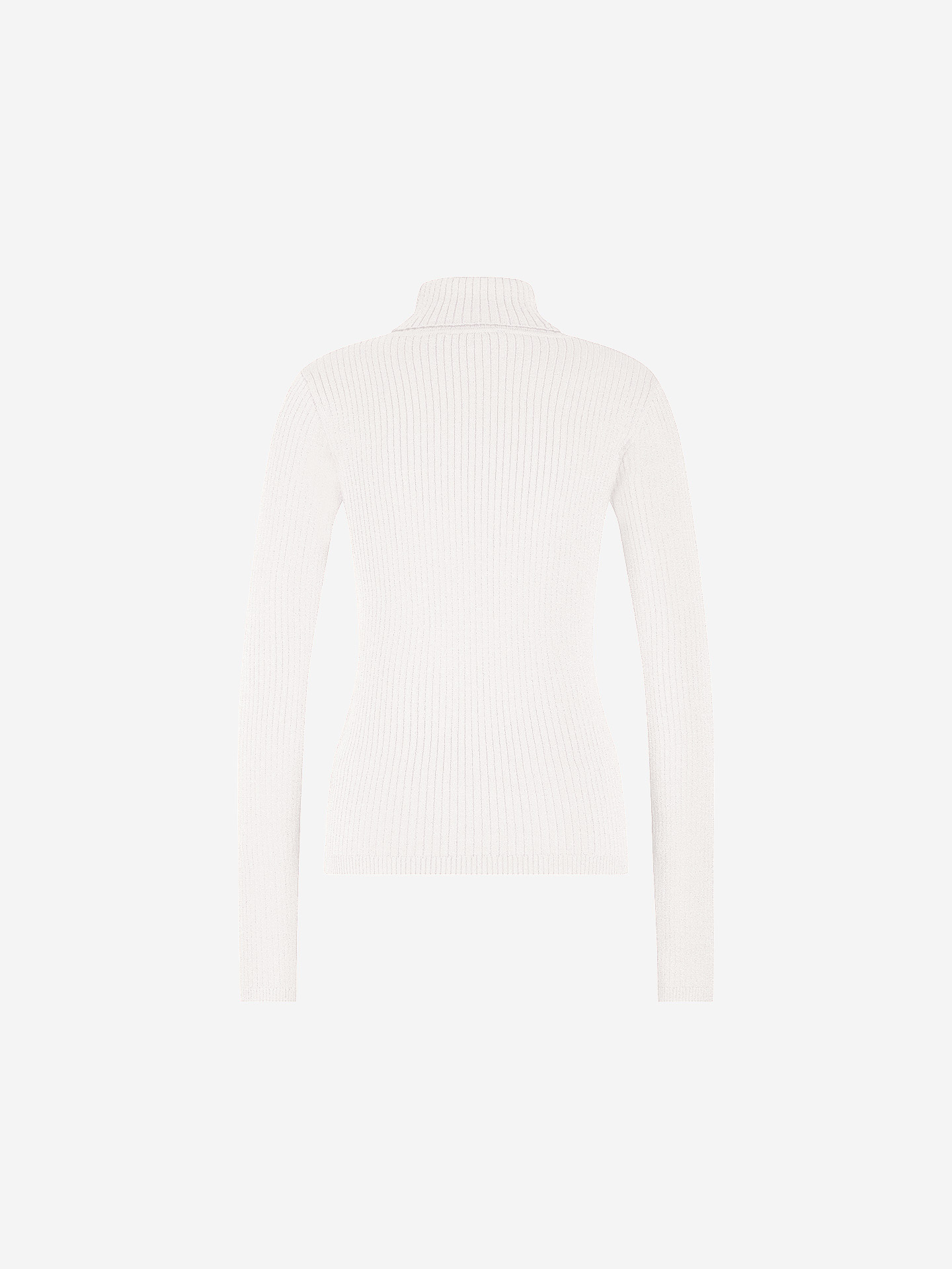 Ribbed top with turtleneck and glitter thread