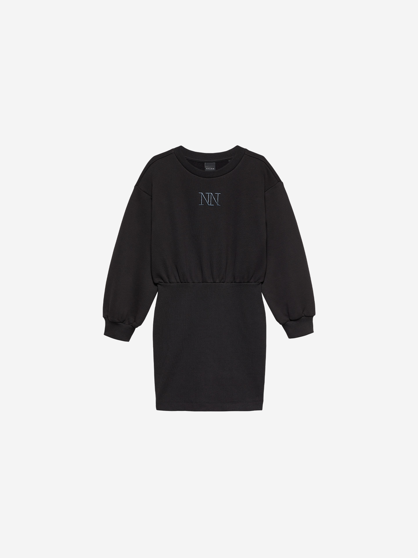 Sweat dress with ribbed bottom