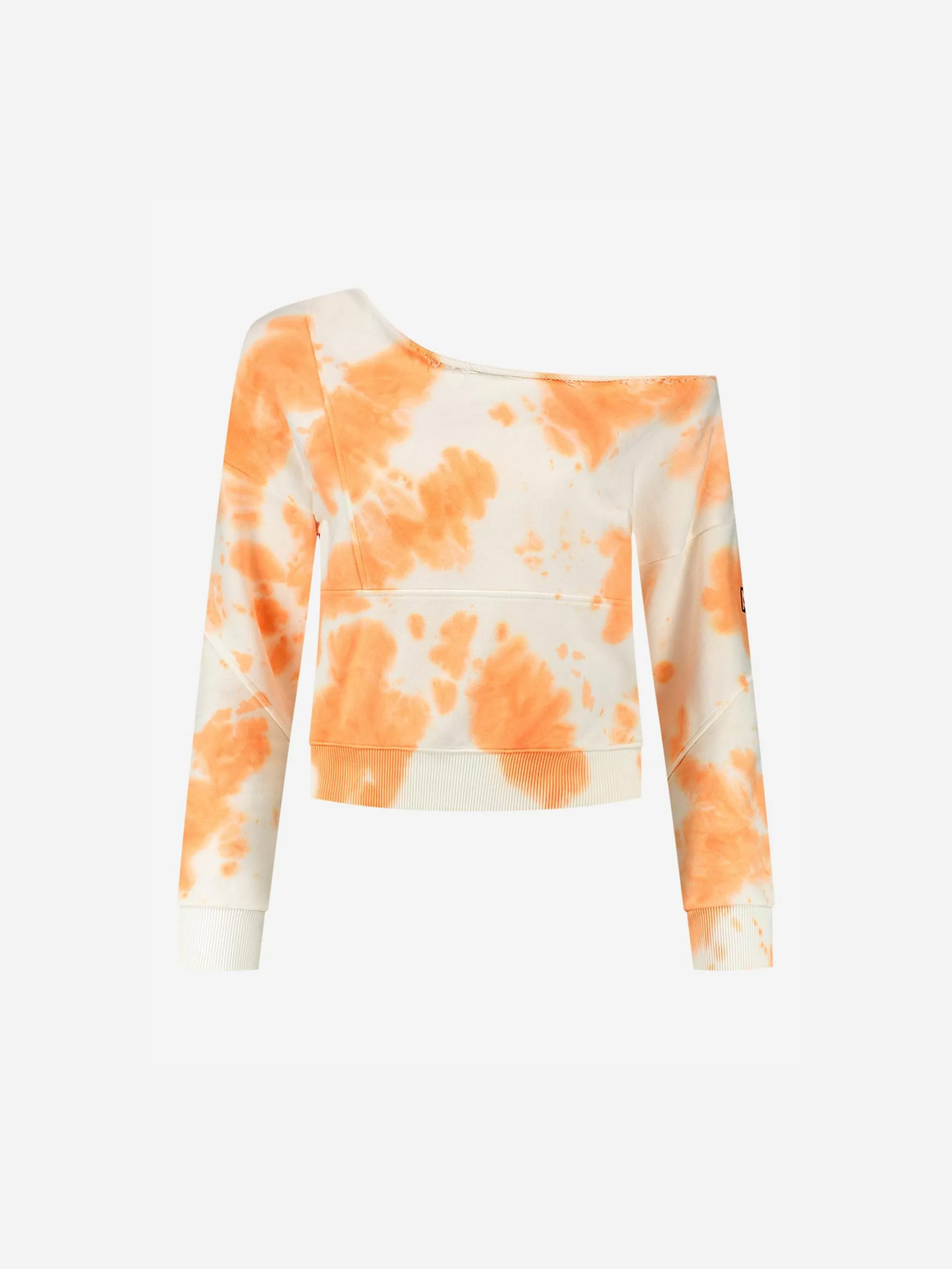 Off shoulder trui met tie dye print 