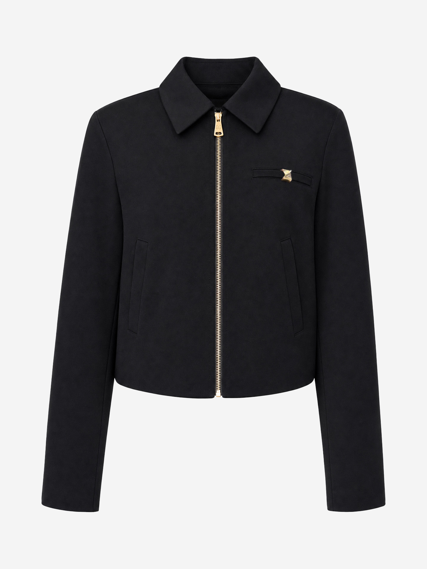 Short jacket with hardware detail