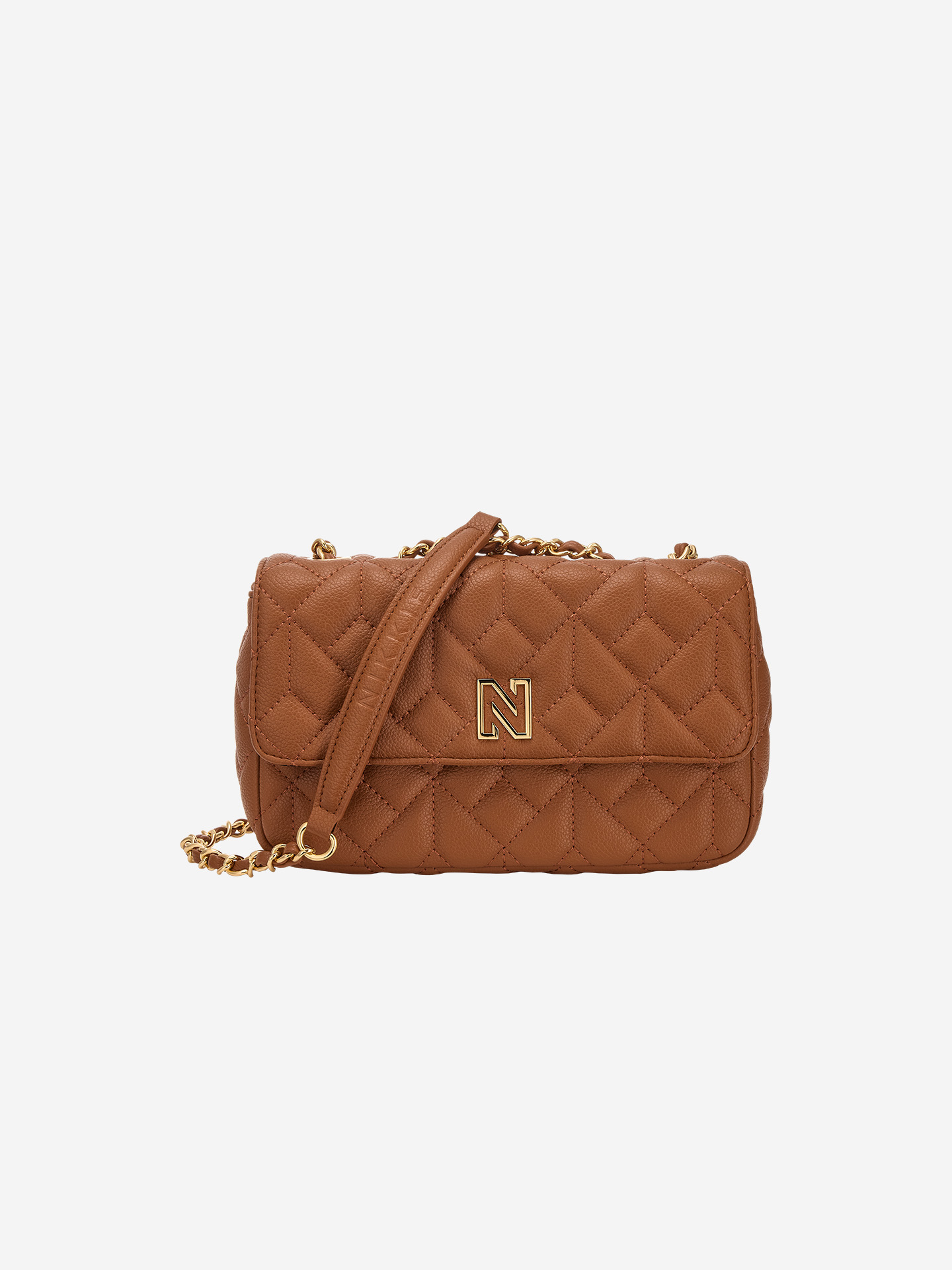 Quilted shoulder bag with chain