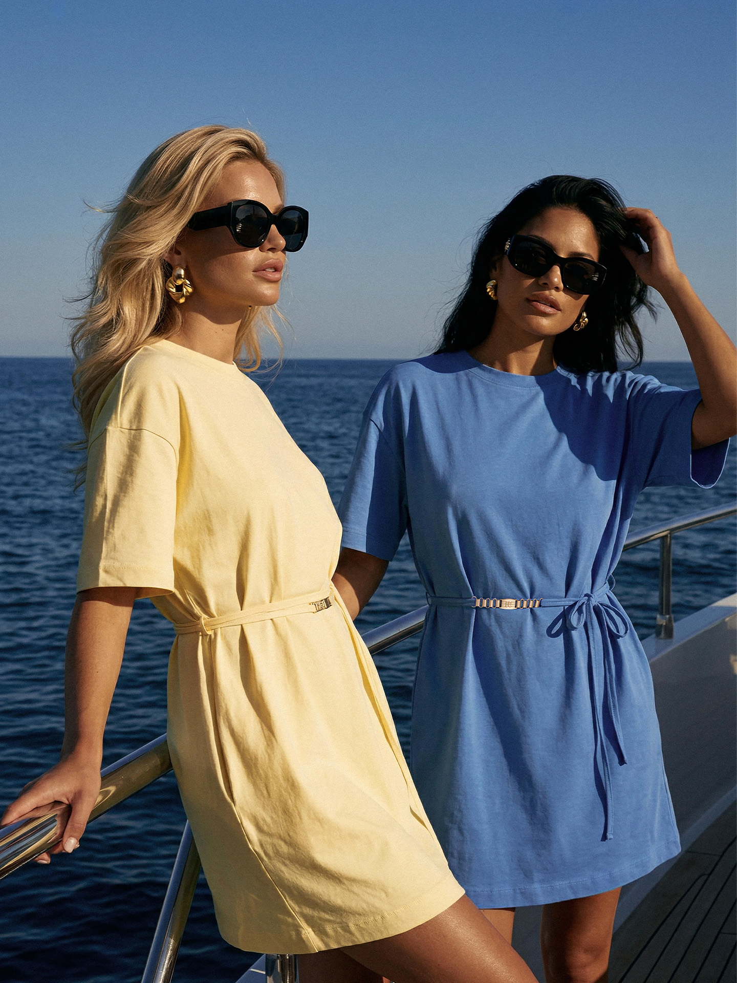 T-shirt jurk met ceintuur