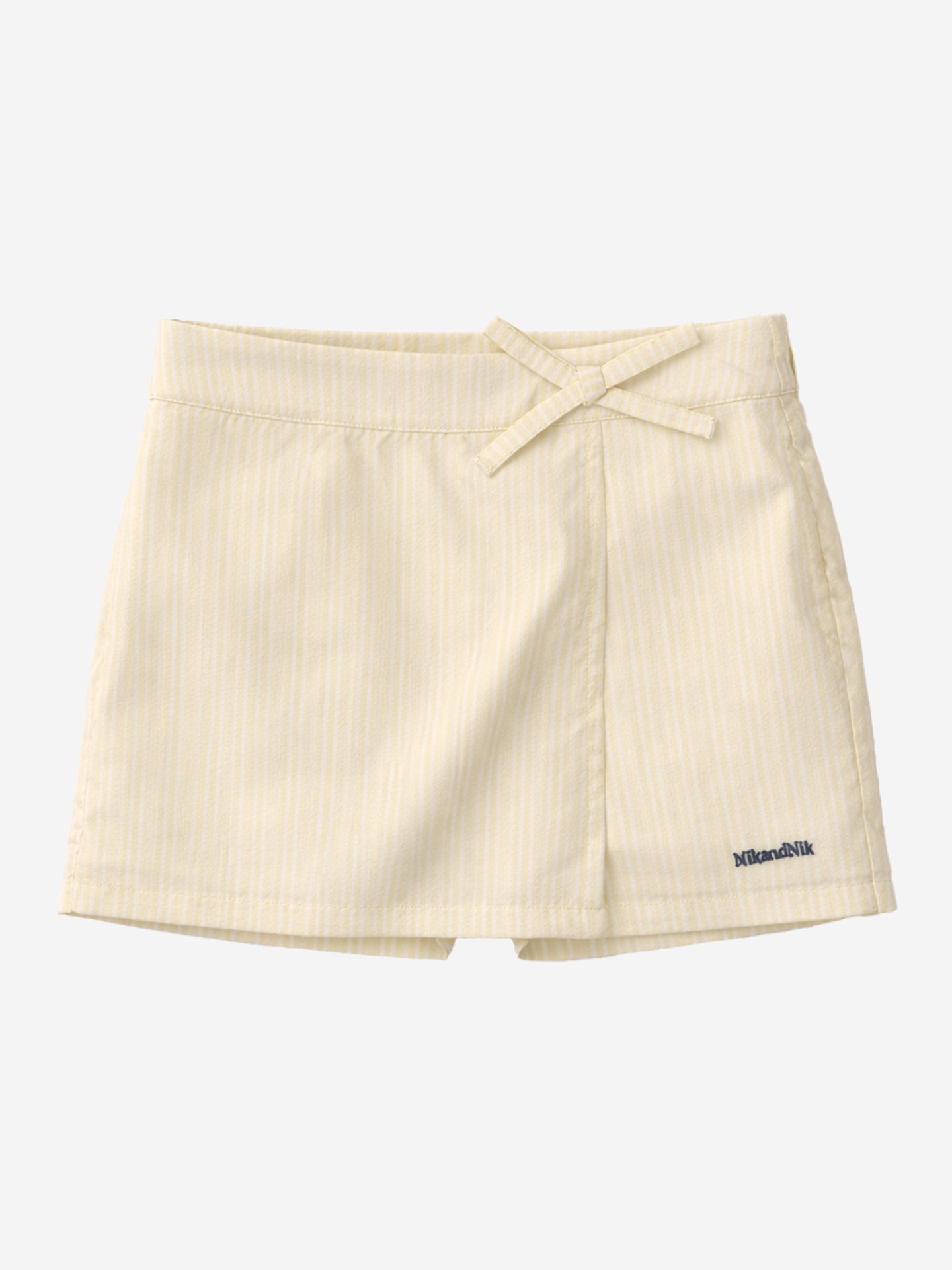 Striped skort with bow detail