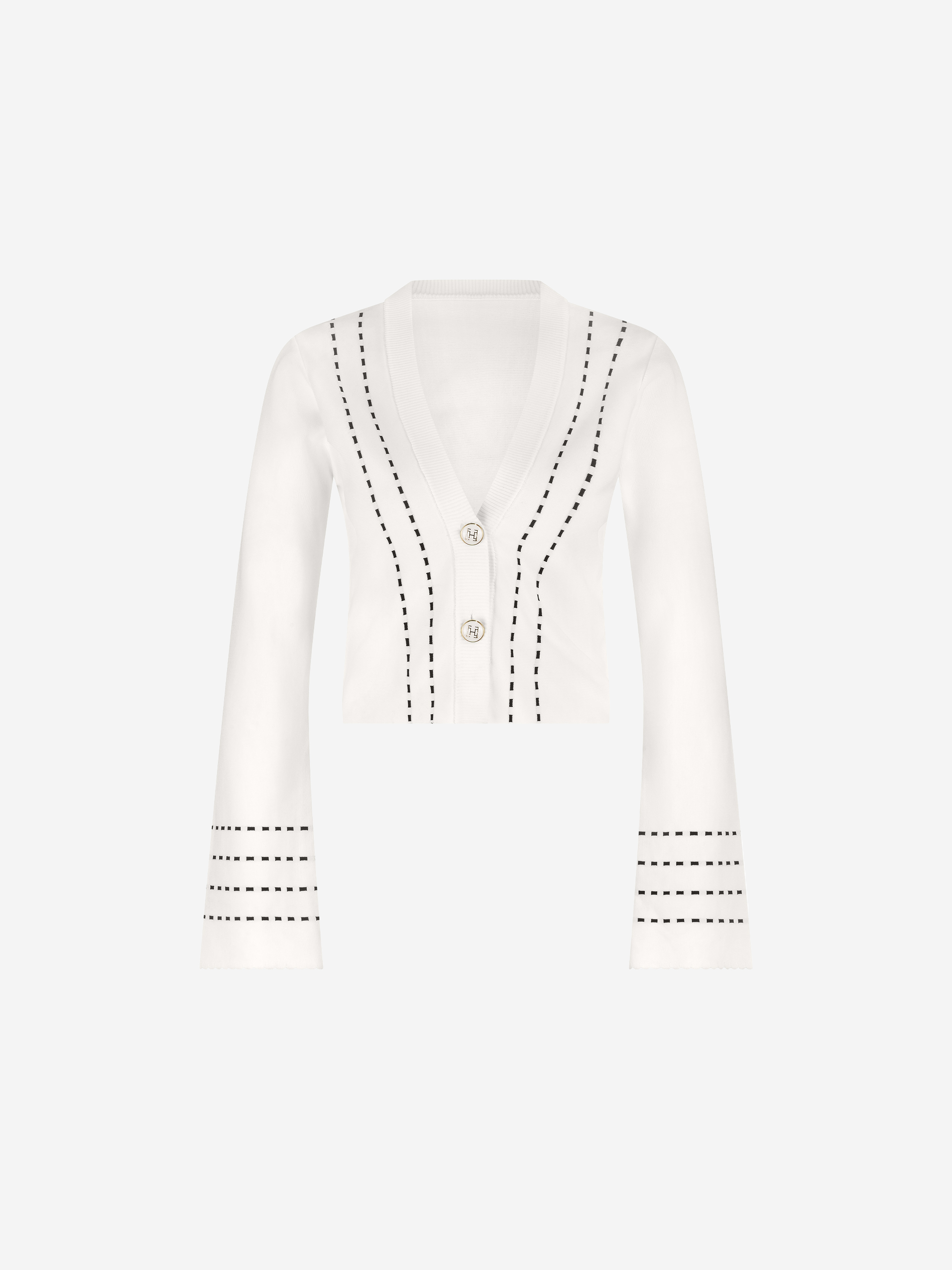 Vest met gestreepte details