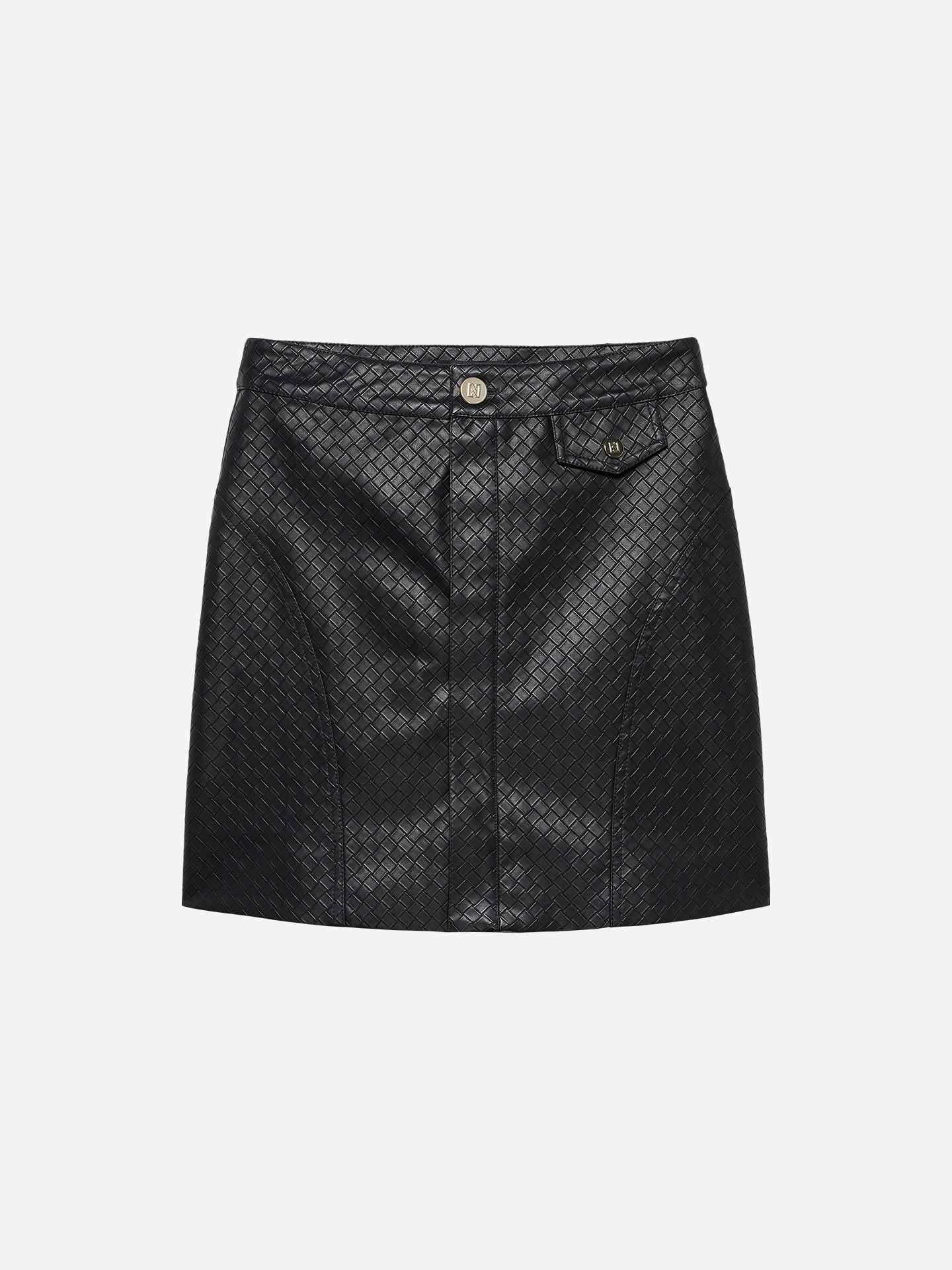 Geweven imitatieleren rok