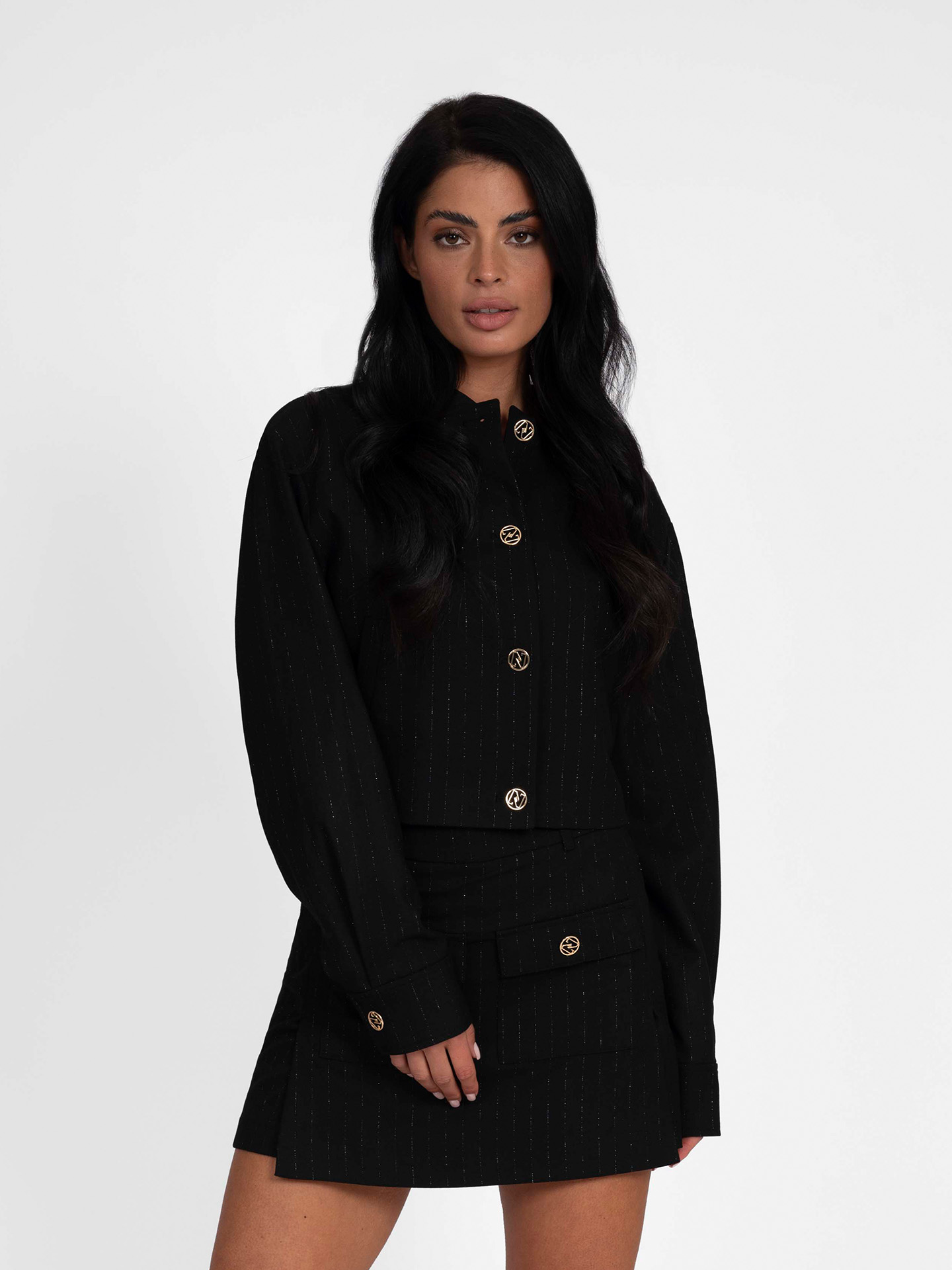 Skort with glitter thread