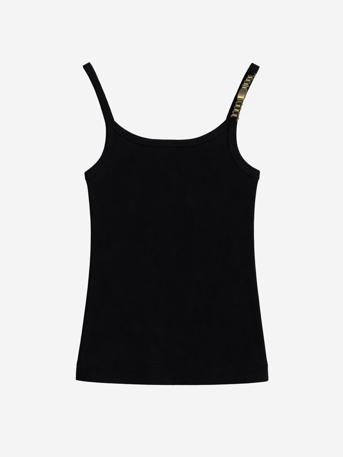 Geribde top met ketting detail