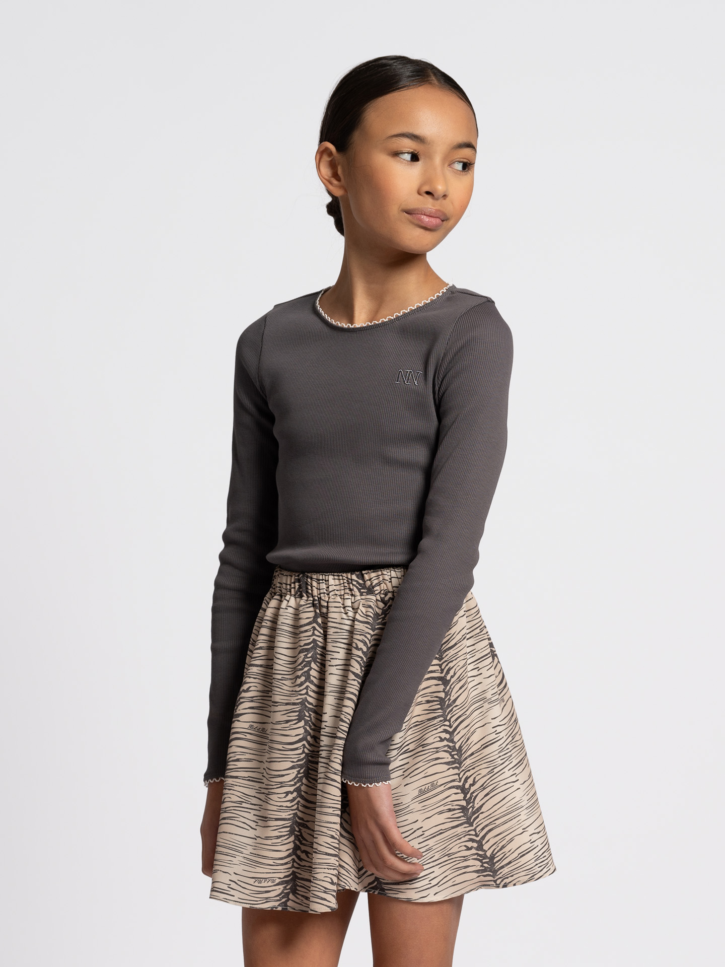 A-line skirt with animal print