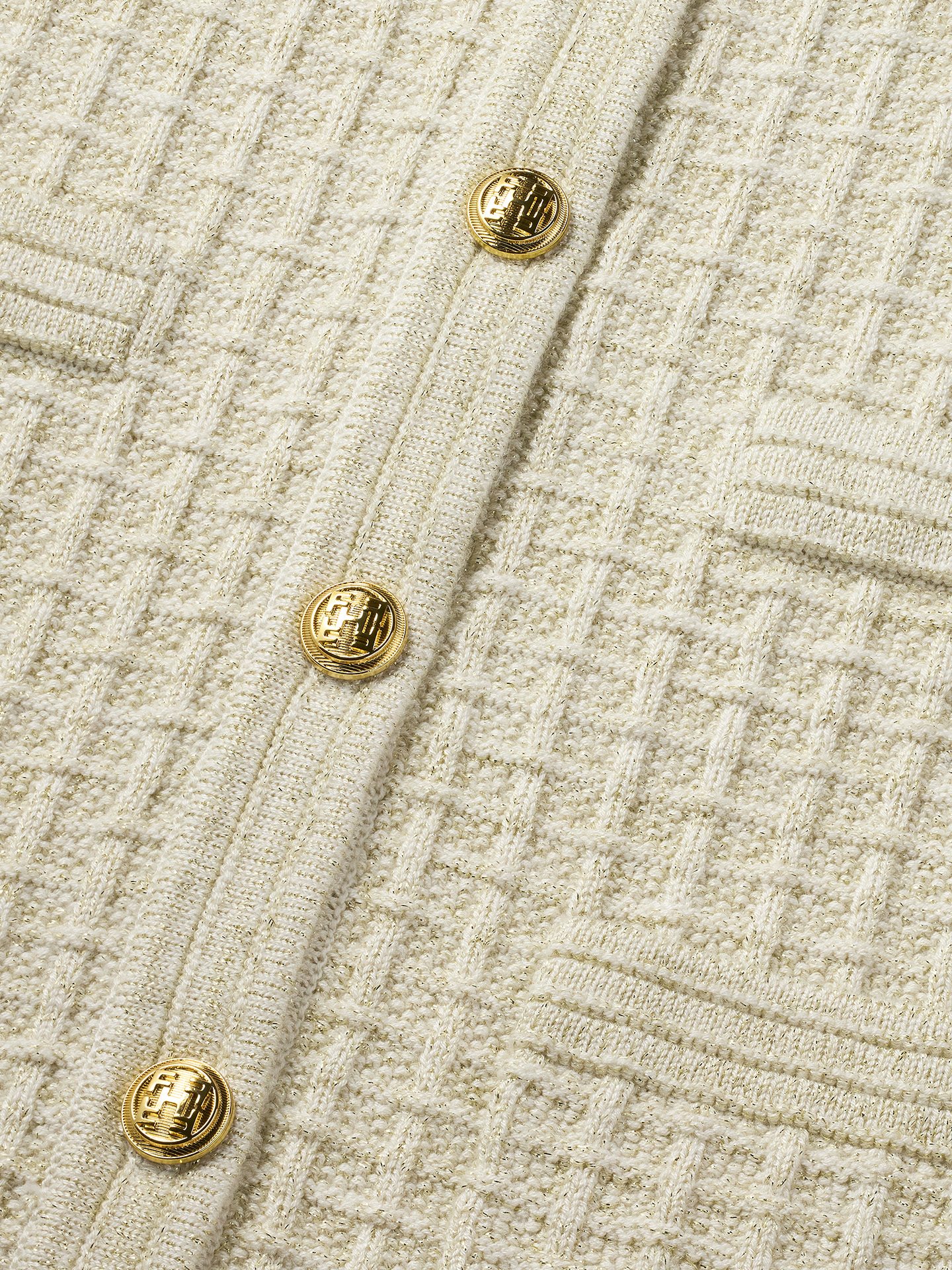 Cardigan with glitter thread