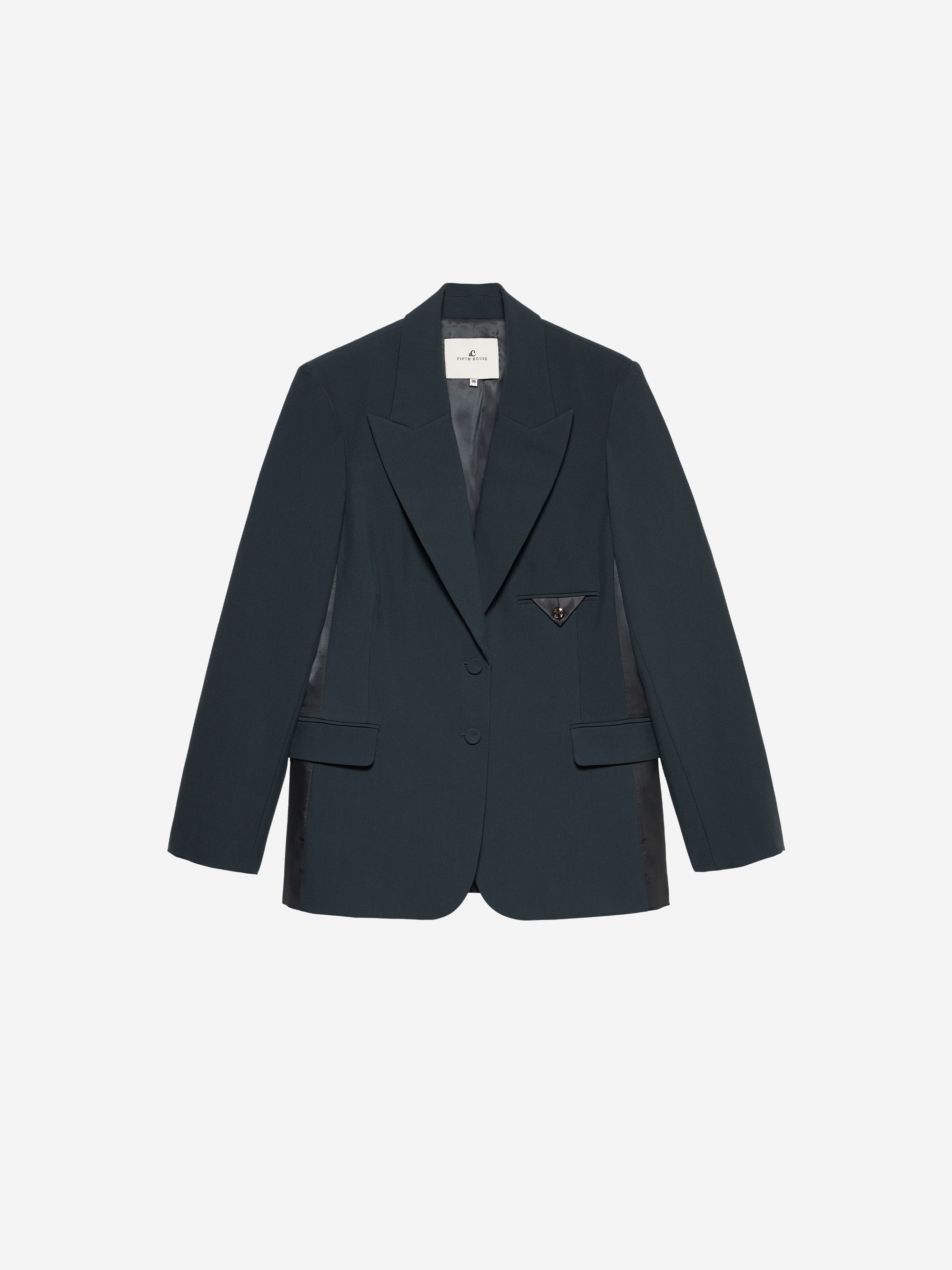 Blazer met satijnen biezen