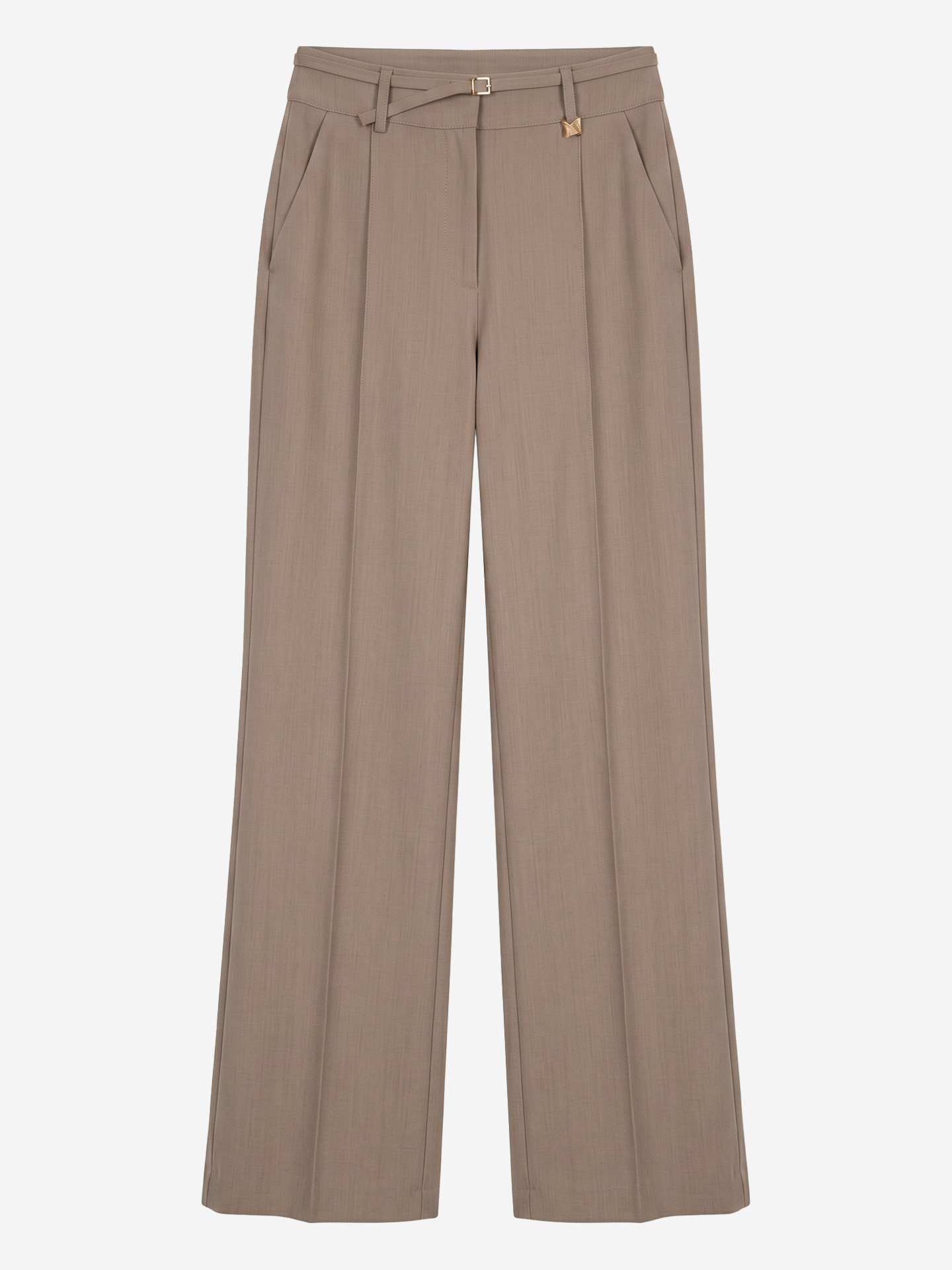 Gemêleerde pantalon met ceintuur