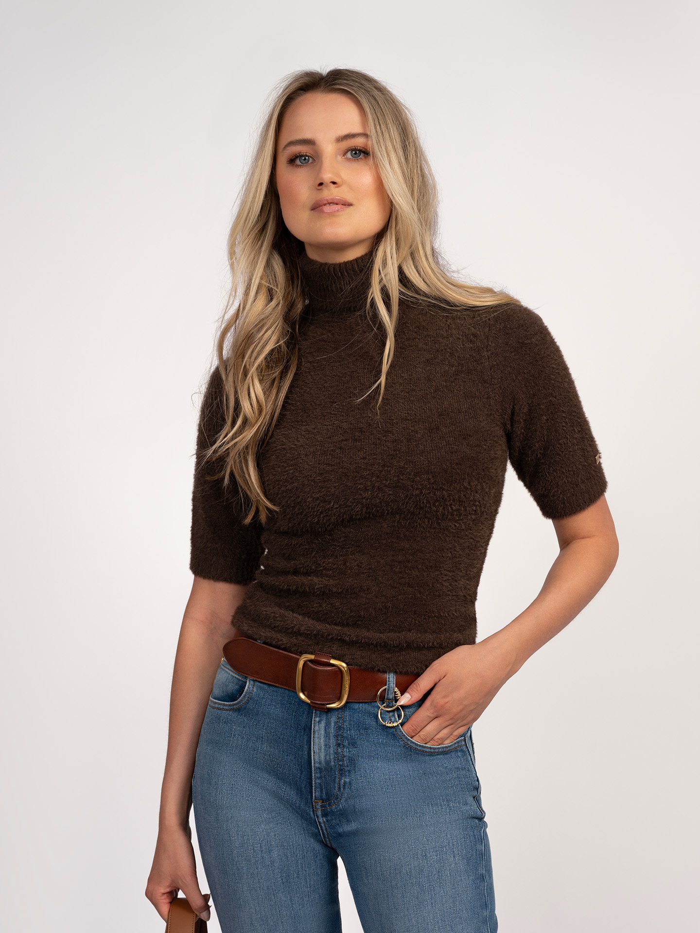 Fluffy top with turtleneck