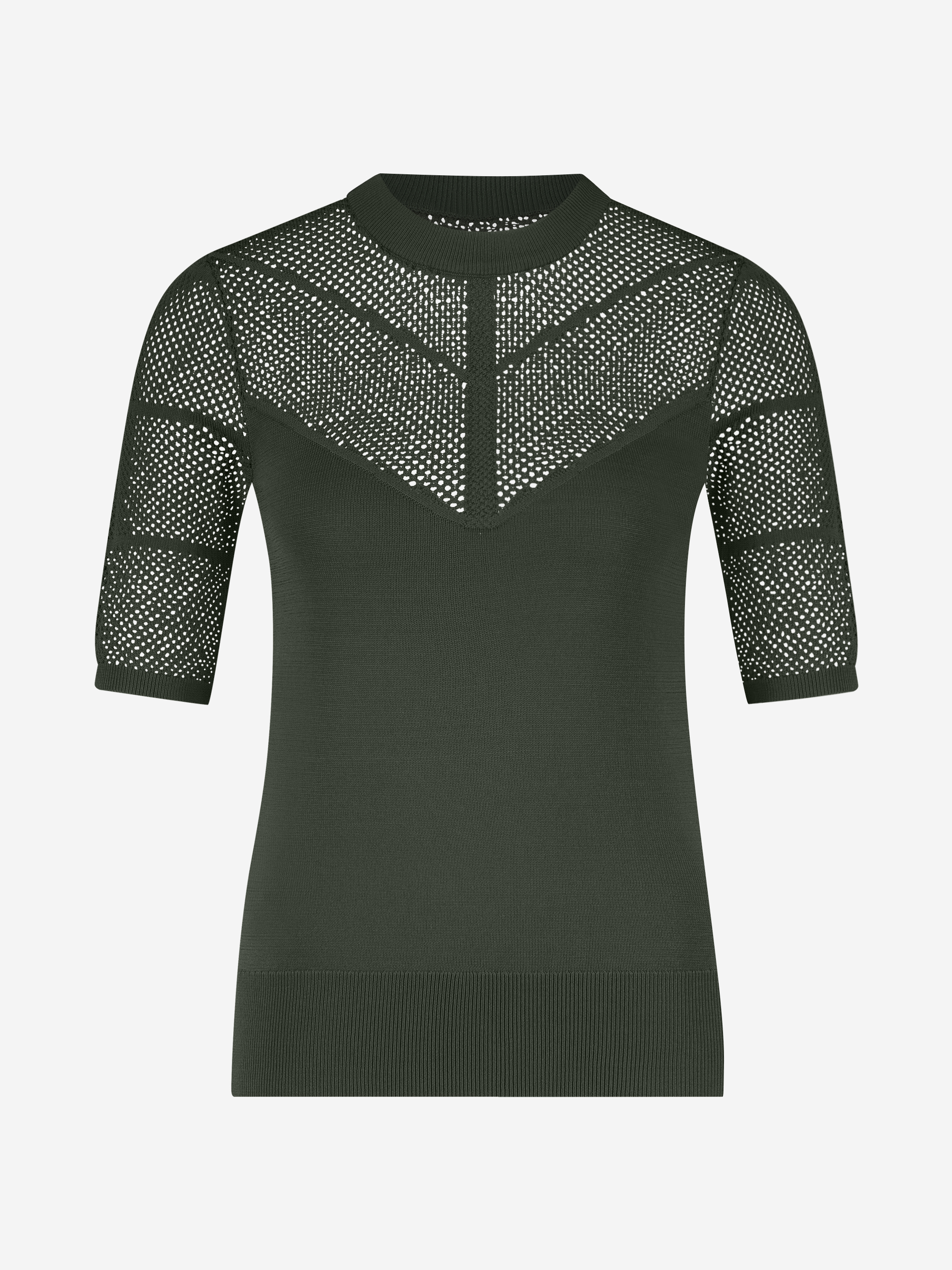 Ajour knitted top with half-long sleeves