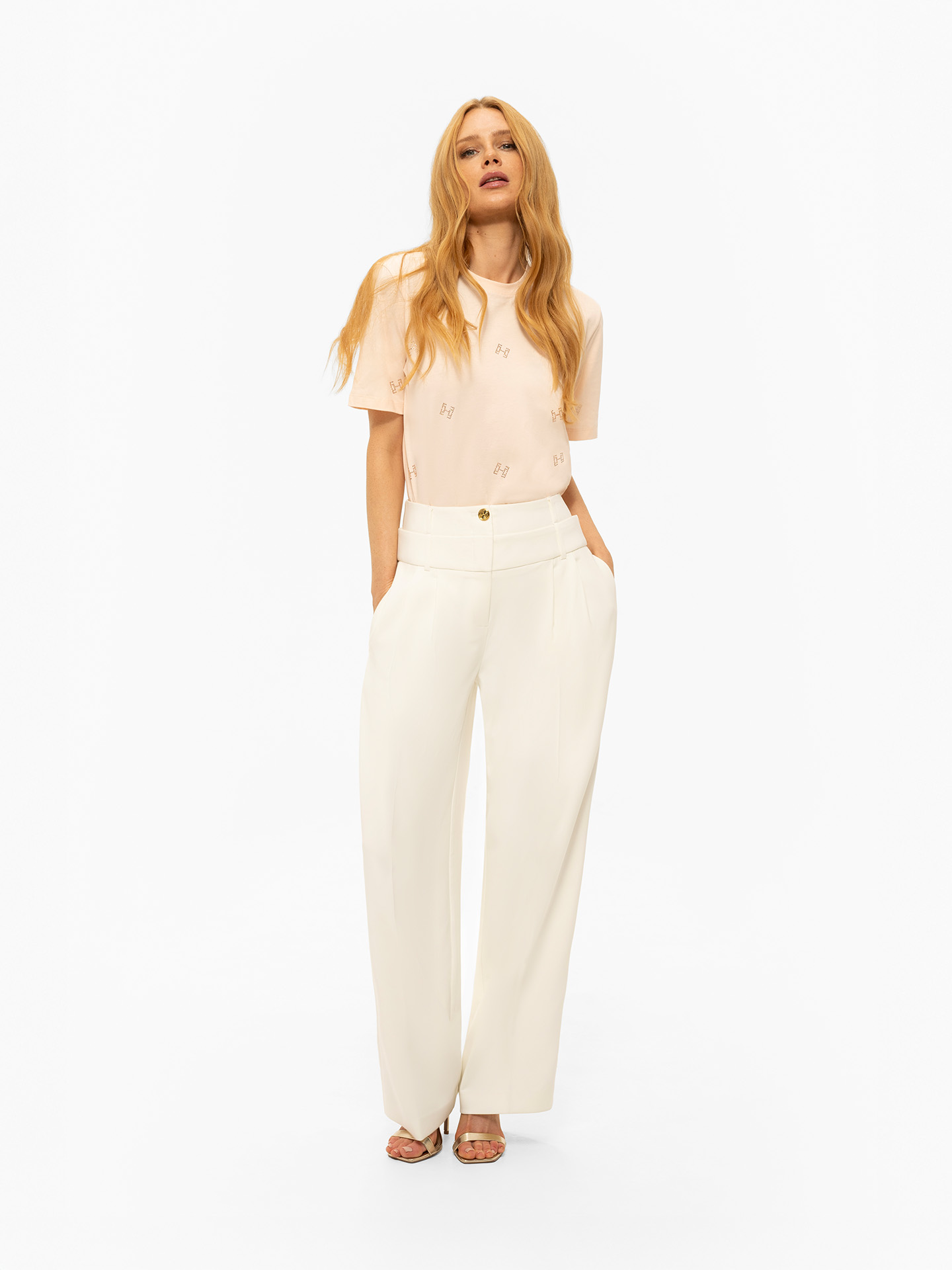Pants with double waistband
