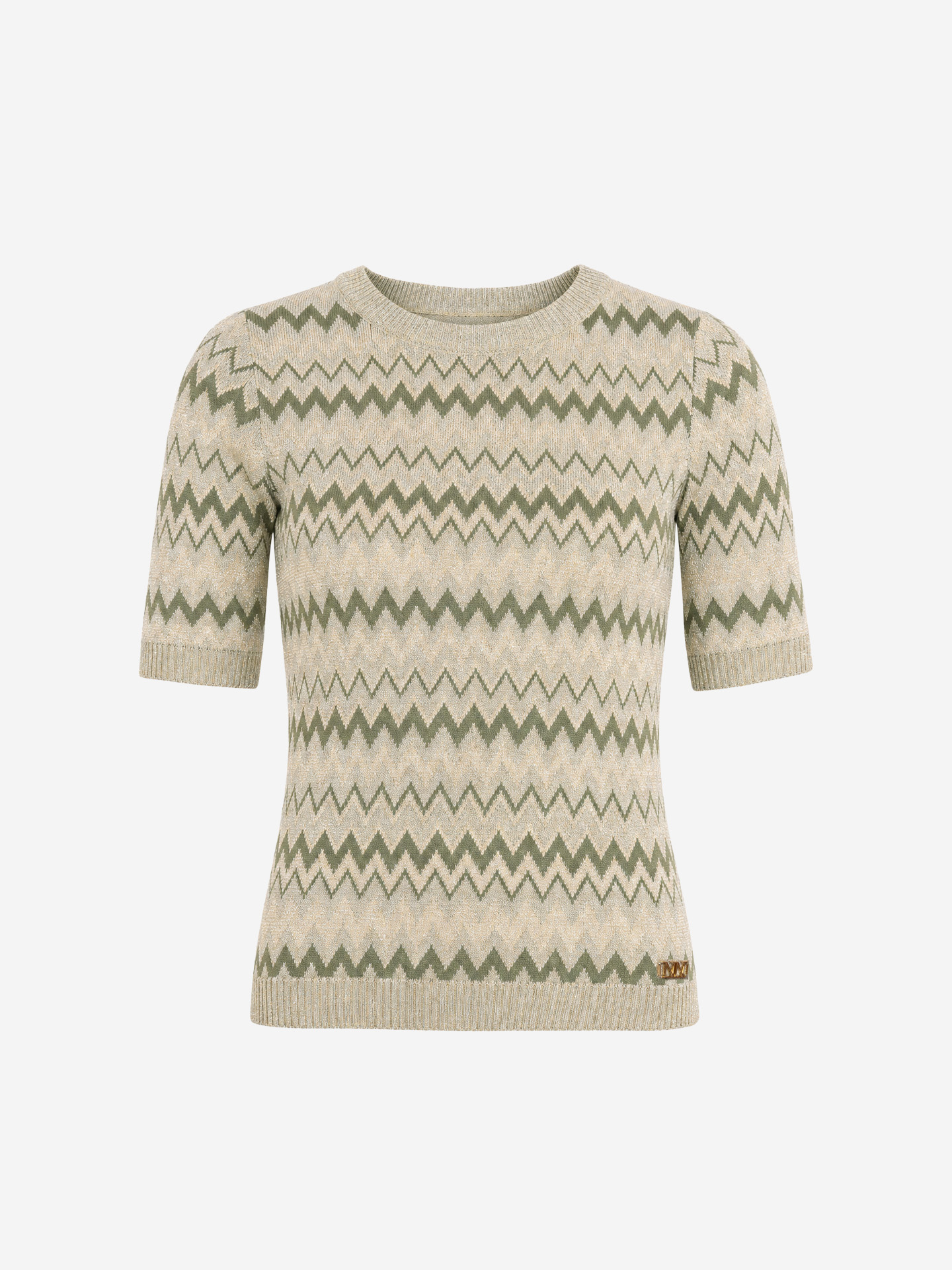 Top with zigzag pattern and glitter thread