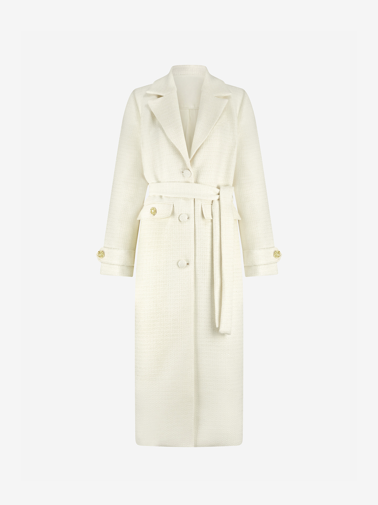 Bouclé coat with glitter thread