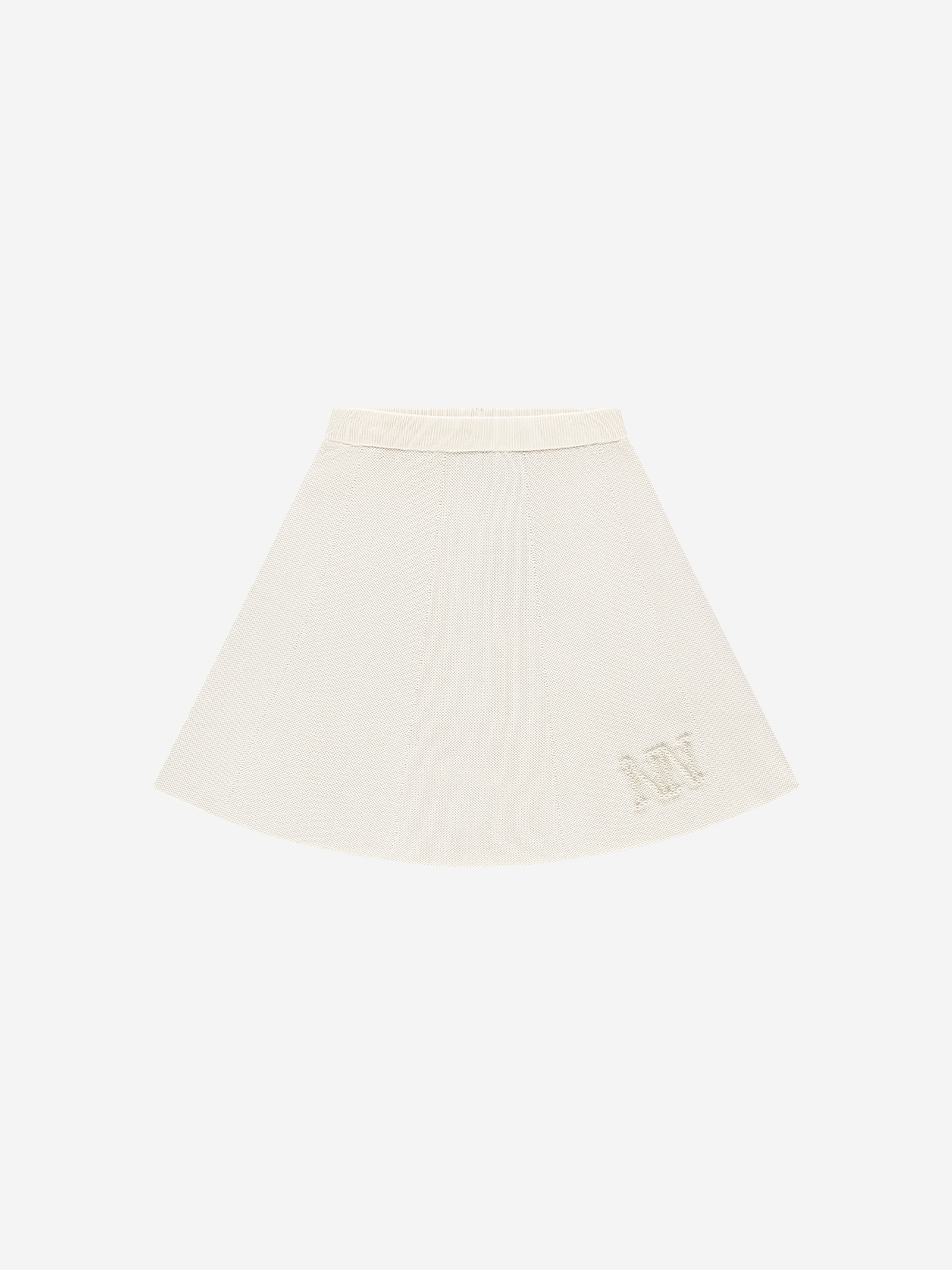Knitted midi skirt with pearl logo