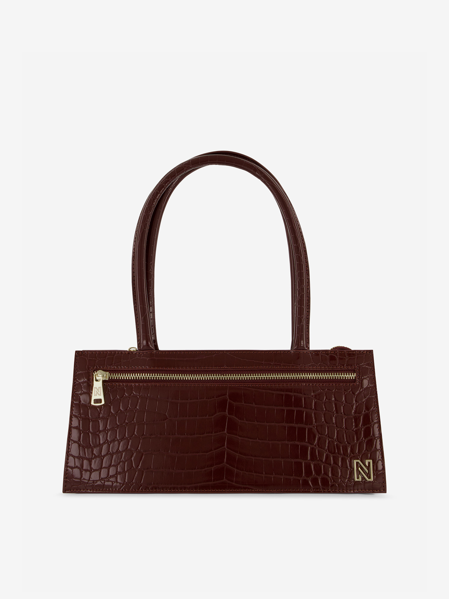 Imitation leather bag with crocodile structure