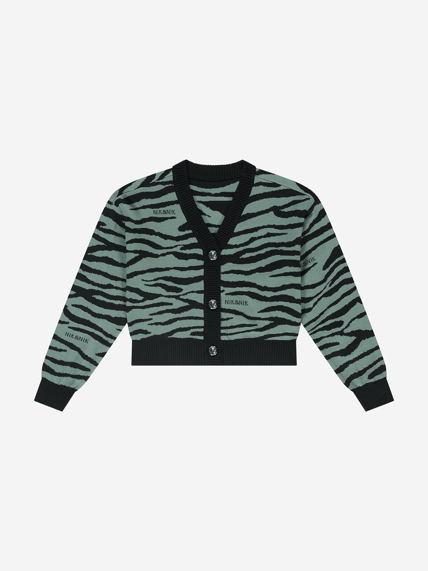 Short cardigan with zebra print